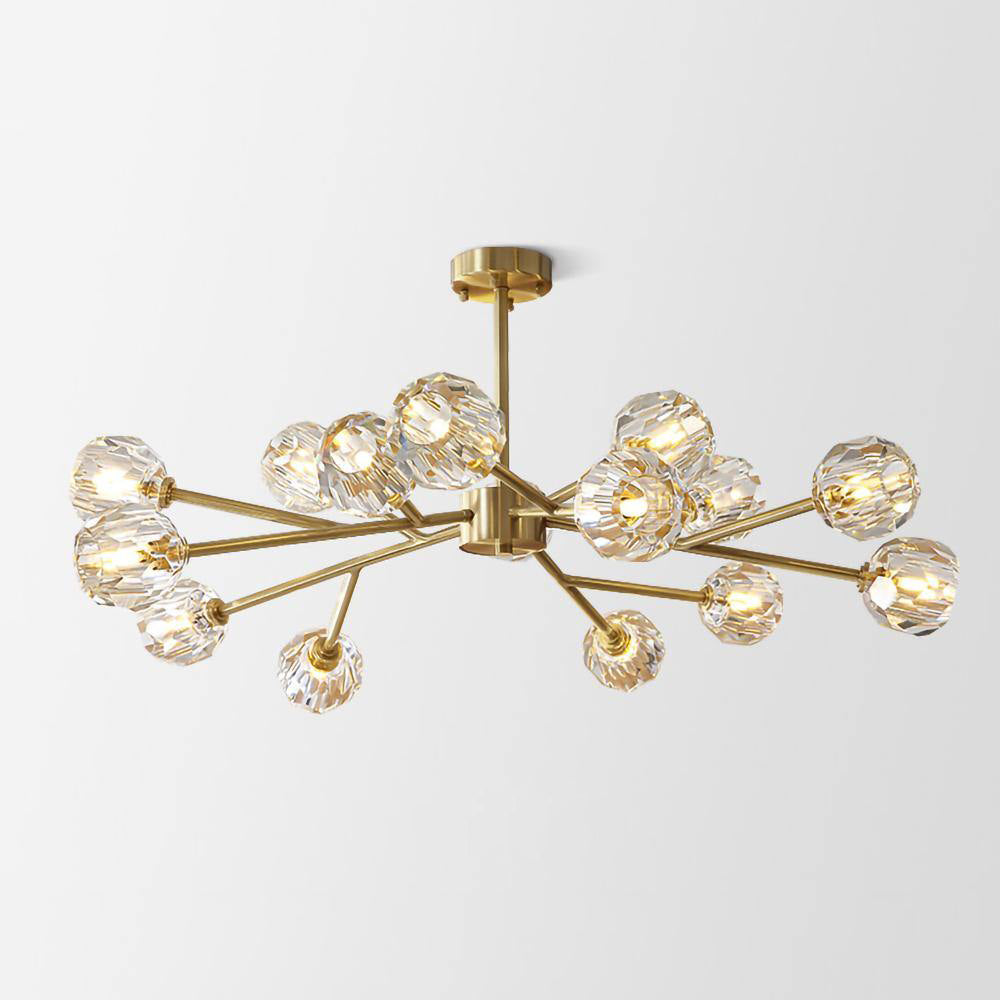 Thalyn Pendant Lamp Crystal Ball Brass Cluster-Neutral Decor