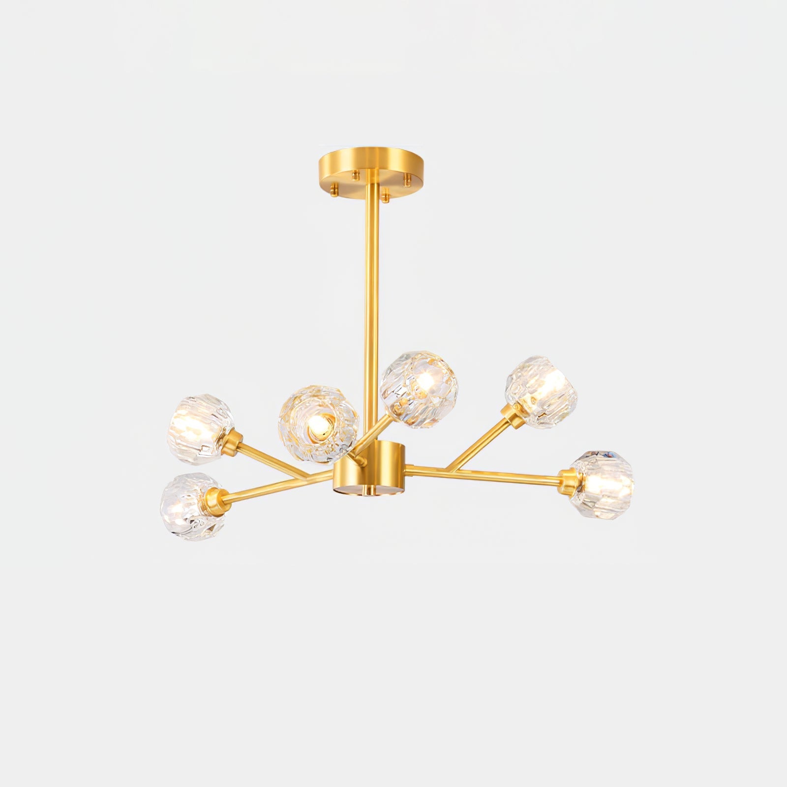 Thalyn Pendant Lamp Crystal Ball Brass Cluster-Neutral Decor