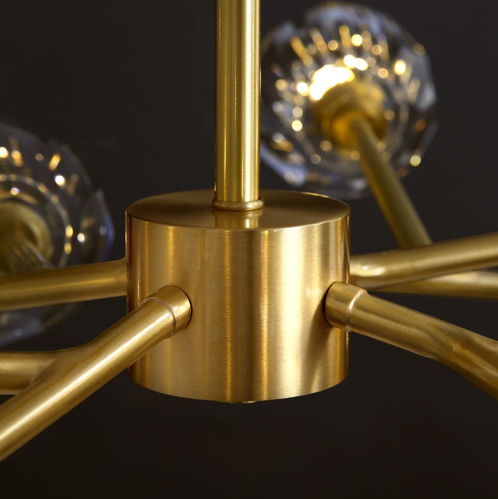 Thalyn Pendant Lamp Crystal Ball Brass Cluster-Neutral Decor