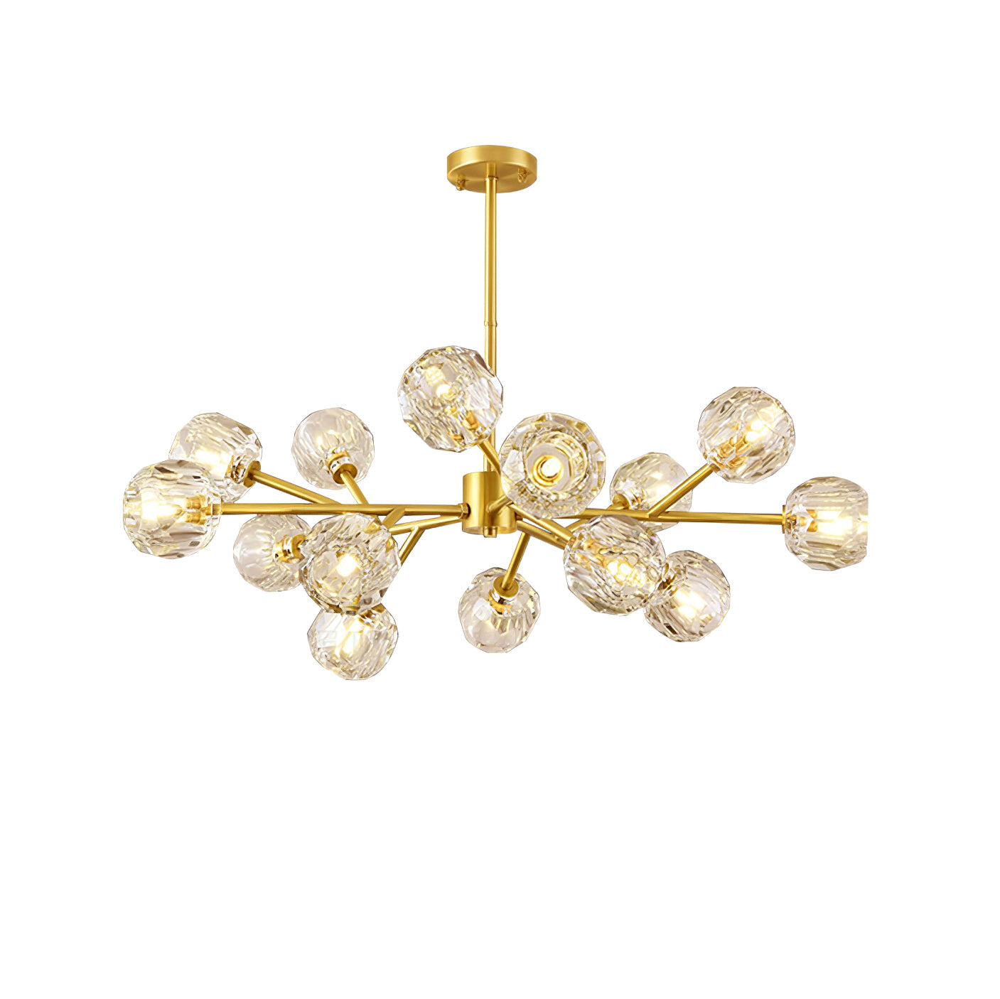 Thalyn Pendant Lamp Crystal Ball Brass Cluster-Neutral Decor