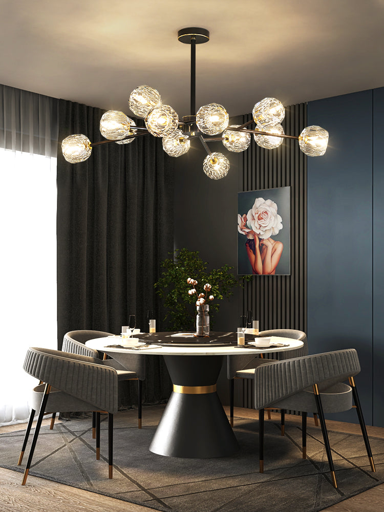 Thalyn Pendant Lamp Crystal Ball Brass Cluster-Neutral Decor