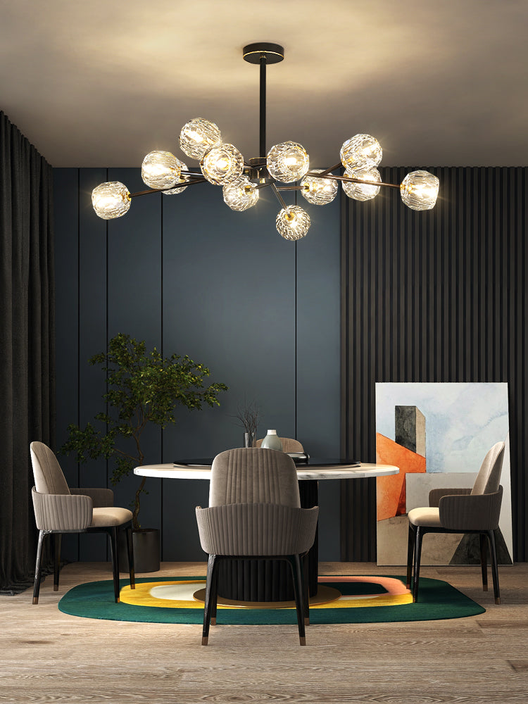 Thalyn Pendant Lamp Crystal Ball Brass Cluster-Neutral Decor