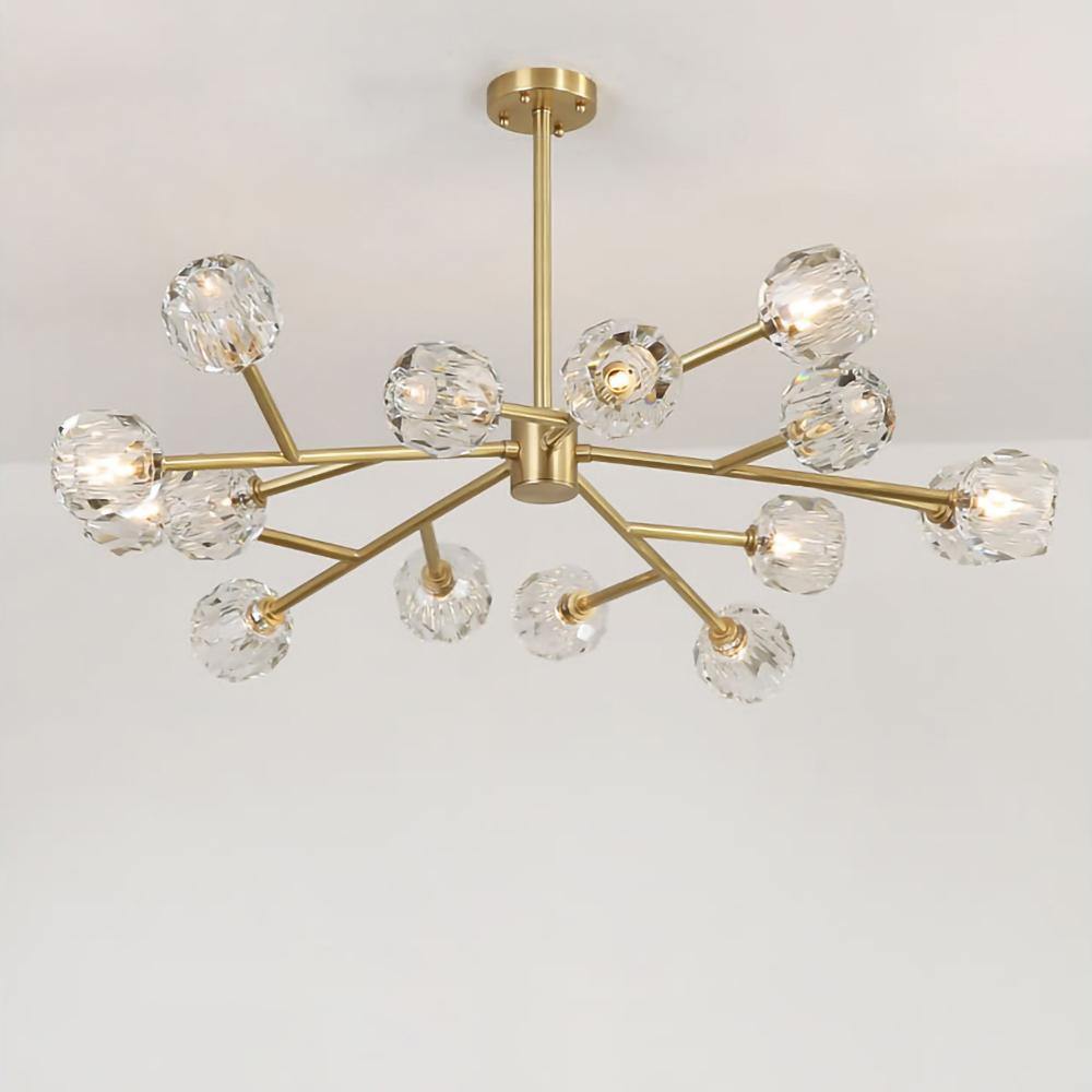 Thalyn Pendant Lamp Crystal Ball Brass Cluster-Neutral Decor