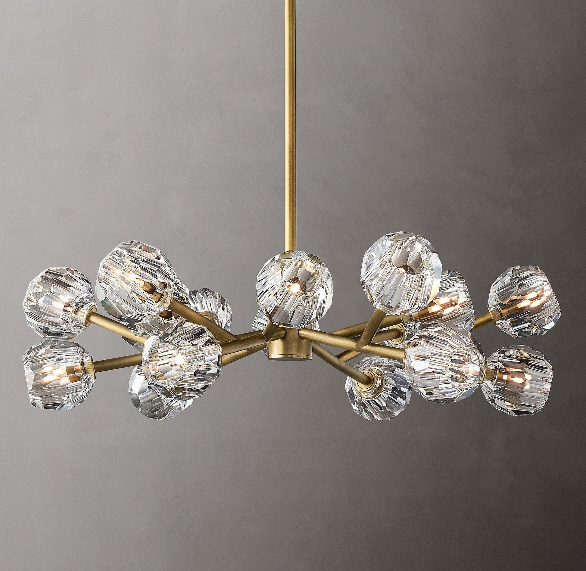 Thalyn Pendant Lamp Crystal Ball Brass Cluster-Neutral Decor