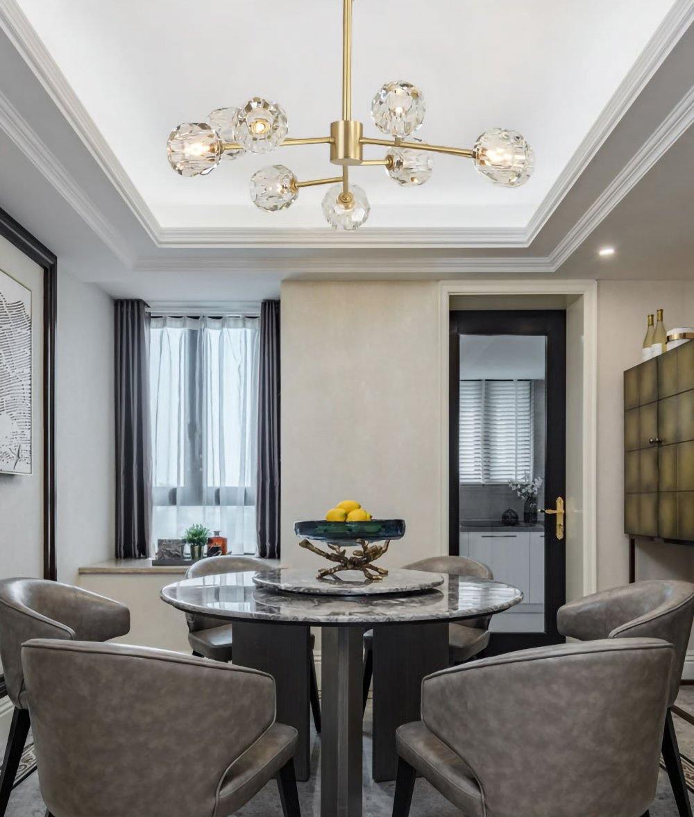 Thalyn Pendant Lamp Crystal Ball Brass Cluster-Neutral Decor