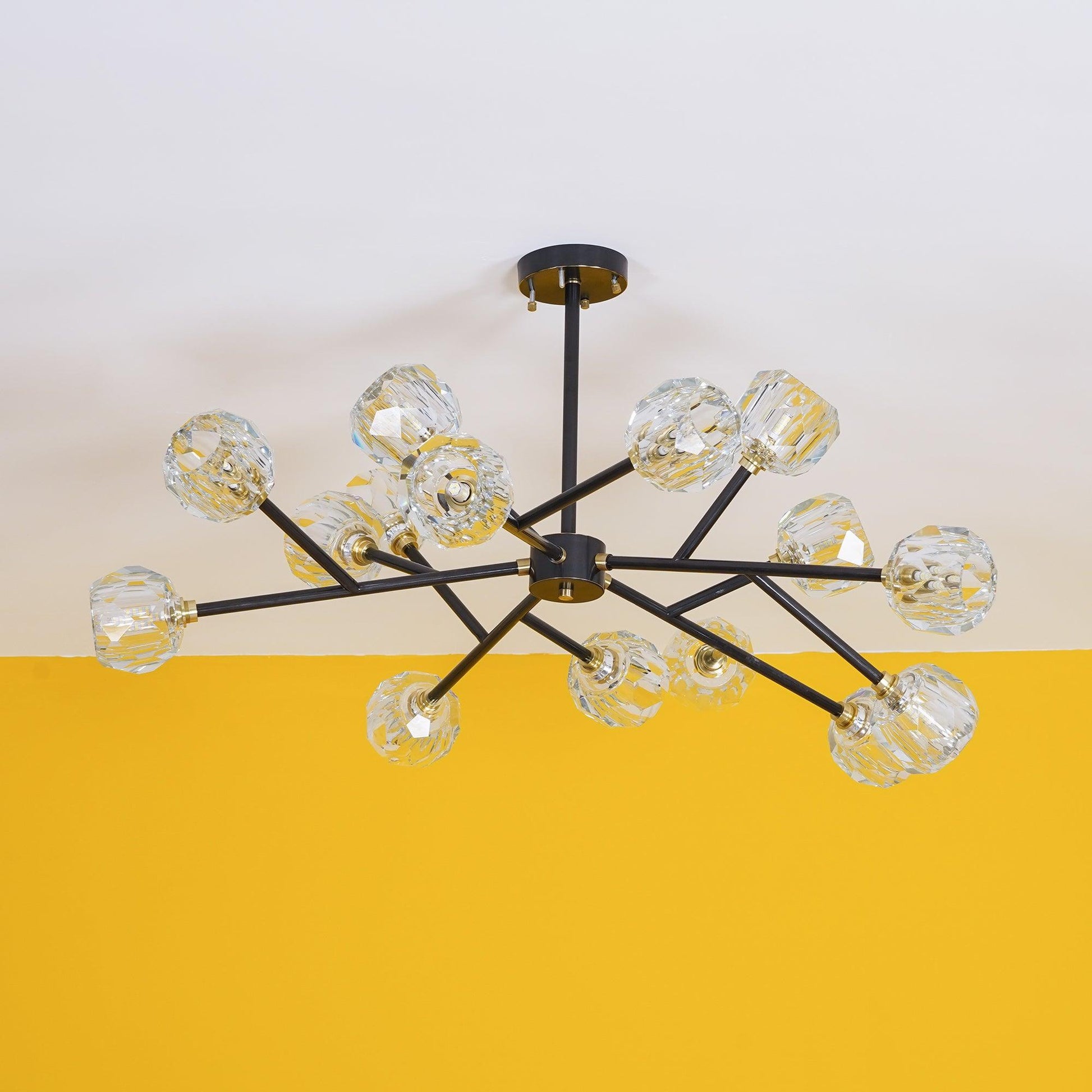 Thalyn Pendant Lamp Crystal Ball Brass Cluster-Neutral Decor