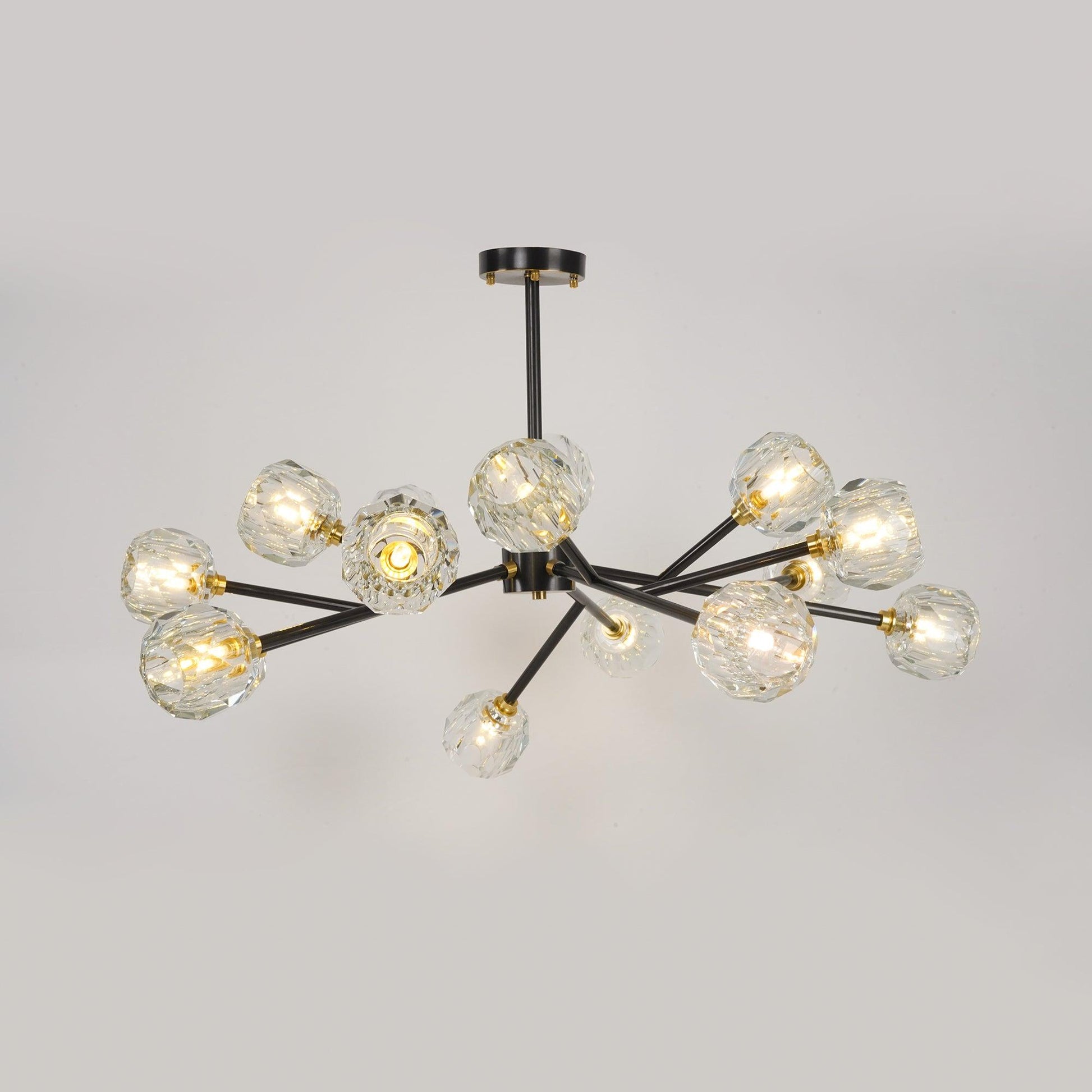 Thalyn Pendant Lamp Crystal Ball Brass Cluster-Neutral Decor