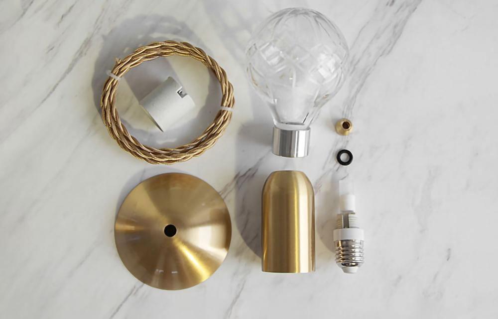 Lyrician Brass Glass Industrial Table Lamp-Neutral Decor