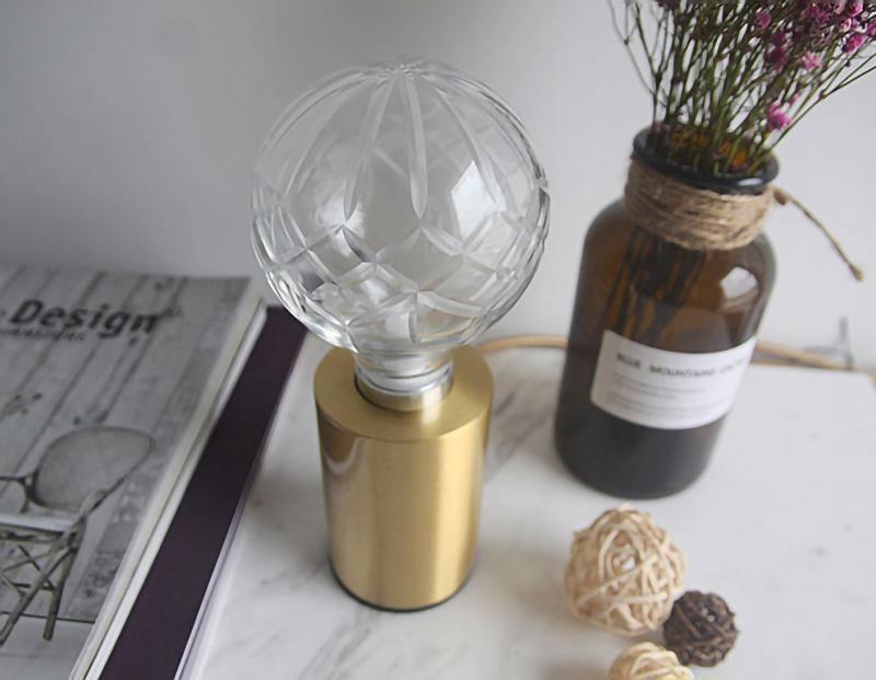Lyrician Brass Glass Industrial Table Lamp-Neutral Decor