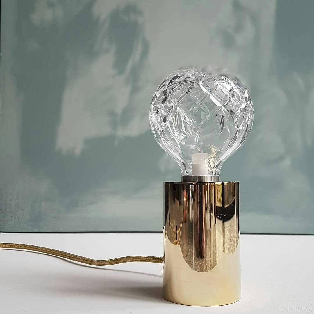 Lyrician Brass Glass Industrial Table Lamp-Neutral Decor