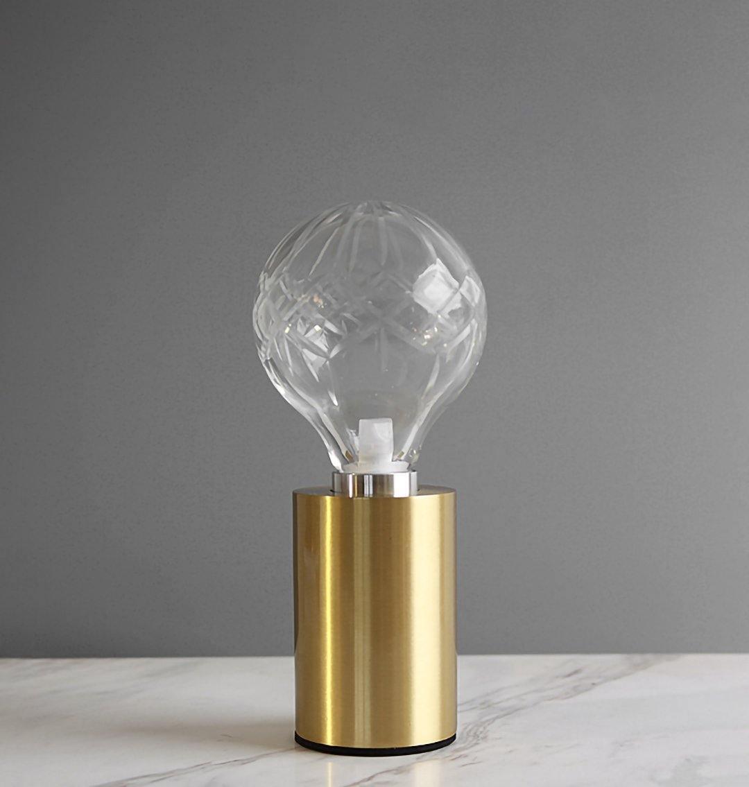 Lyrician Brass Glass Industrial Table Lamp-Neutral Decor
