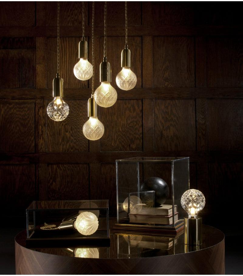Lyrician Brass Glass Industrial Table Lamp-Neutral Decor