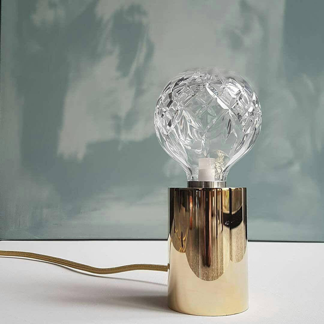 Lyrician Brass Glass Industrial Table Lamp-Neutral Decor