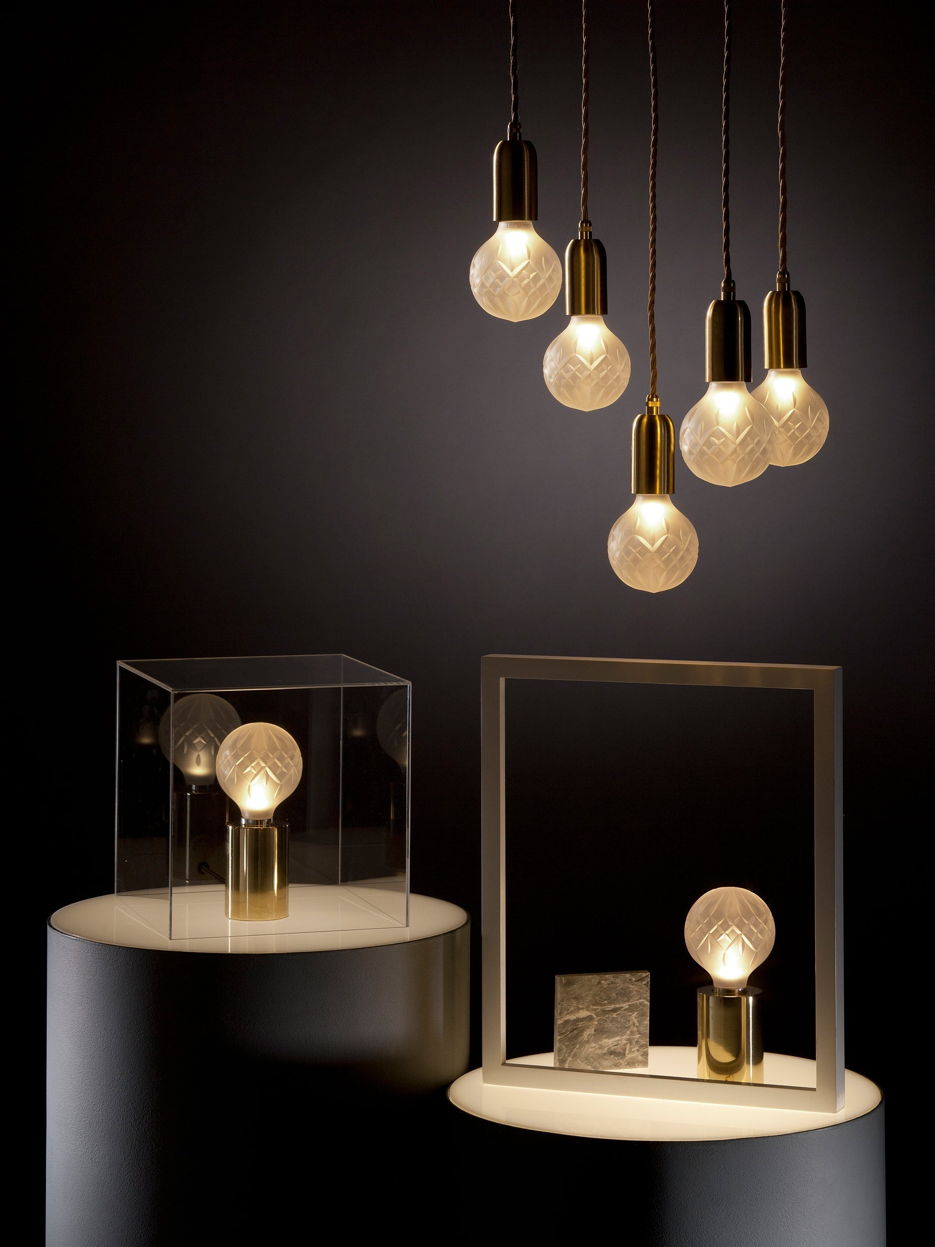 Lyrician Brass Glass Industrial Table Lamp-Neutral Decor