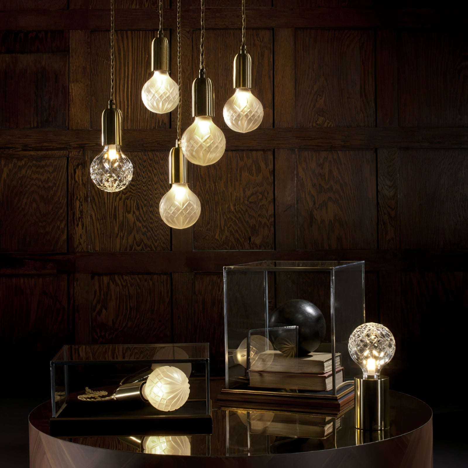 Lyrician Brass Glass Industrial Table Lamp-Neutral Decor