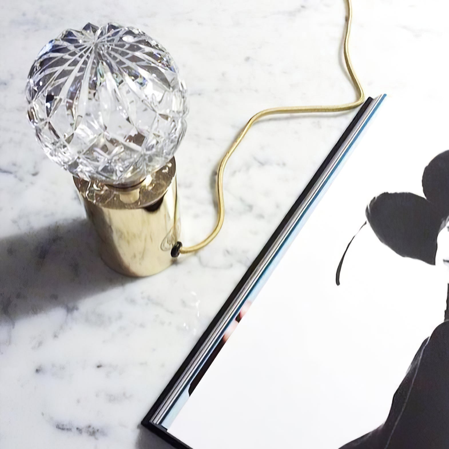 Lyrician Brass Glass Industrial Table Lamp-Neutral Decor