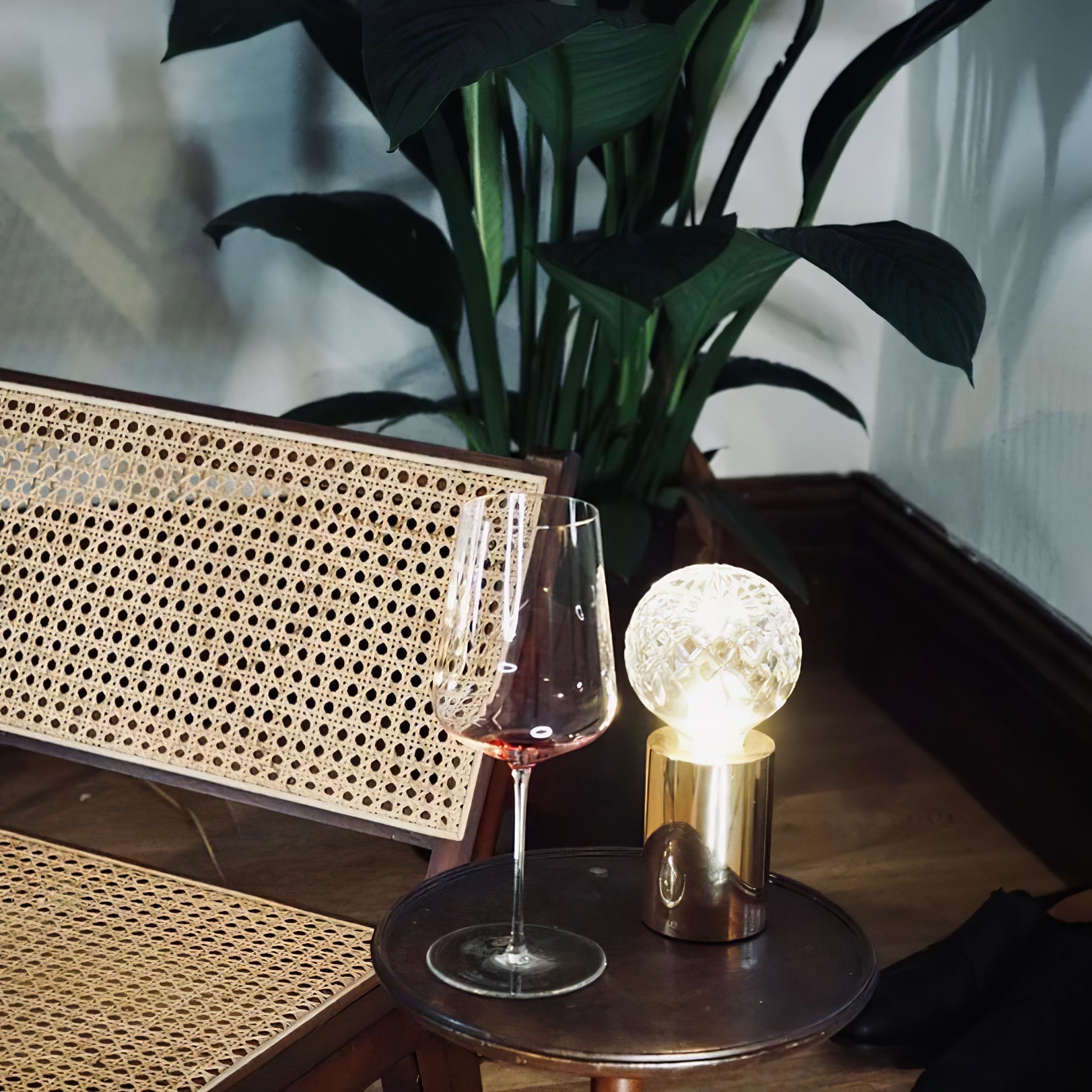 Lyrician Brass Glass Industrial Table Lamp-Neutral Decor