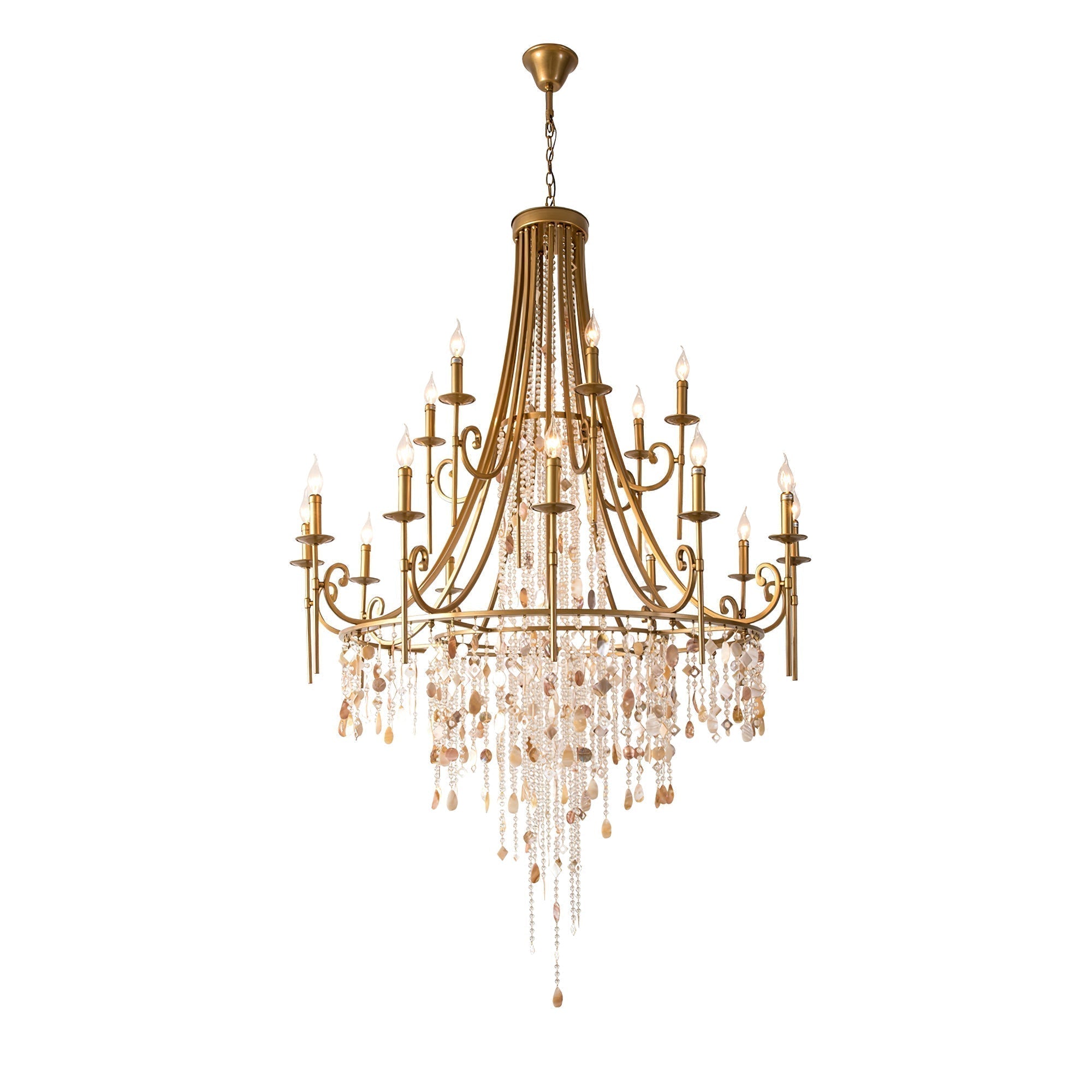 Sorvexa Chandelier Luxury Shell Crystal Retro-Neutral Decor