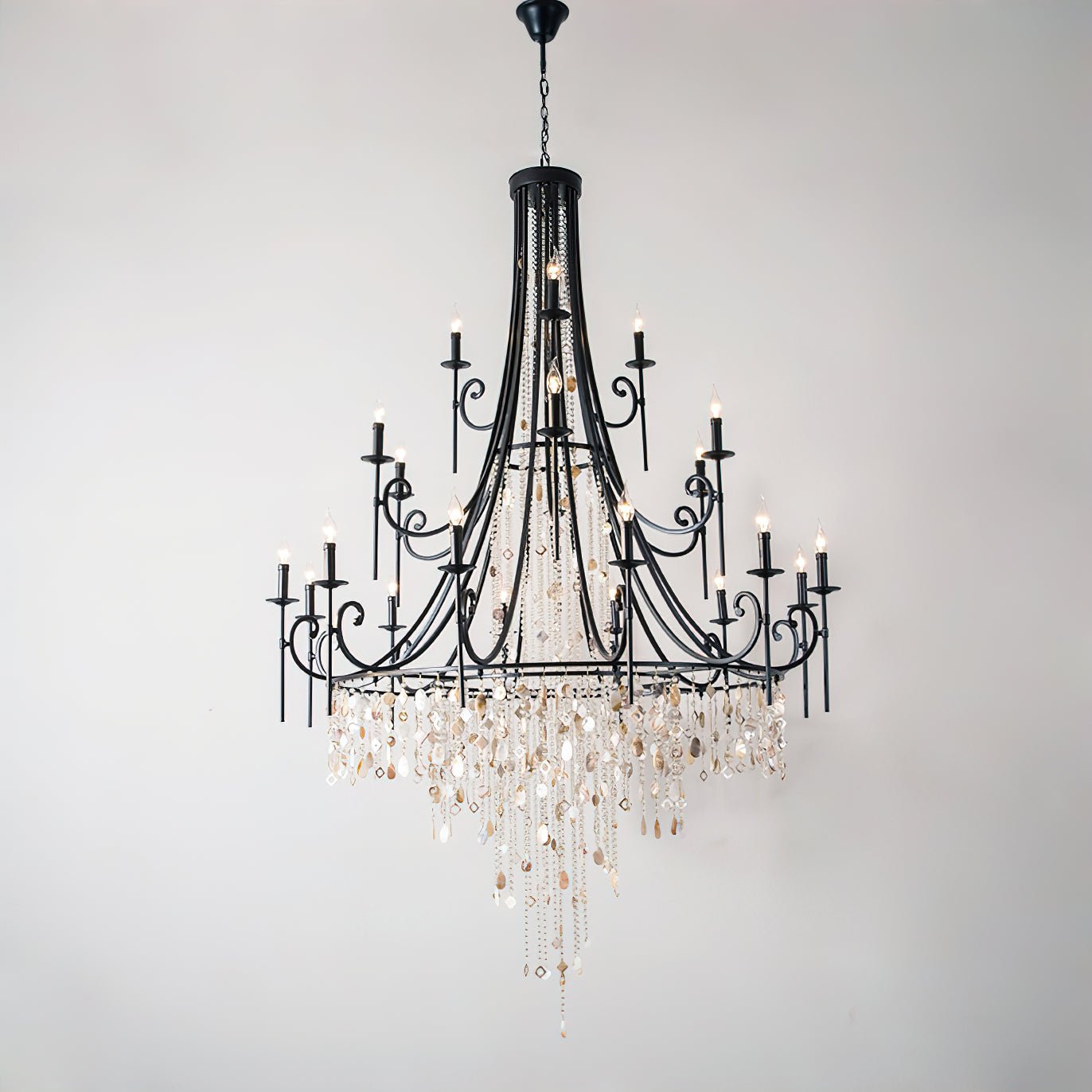 Sorvexa Chandelier Luxury Shell Crystal Retro-Neutral Decor