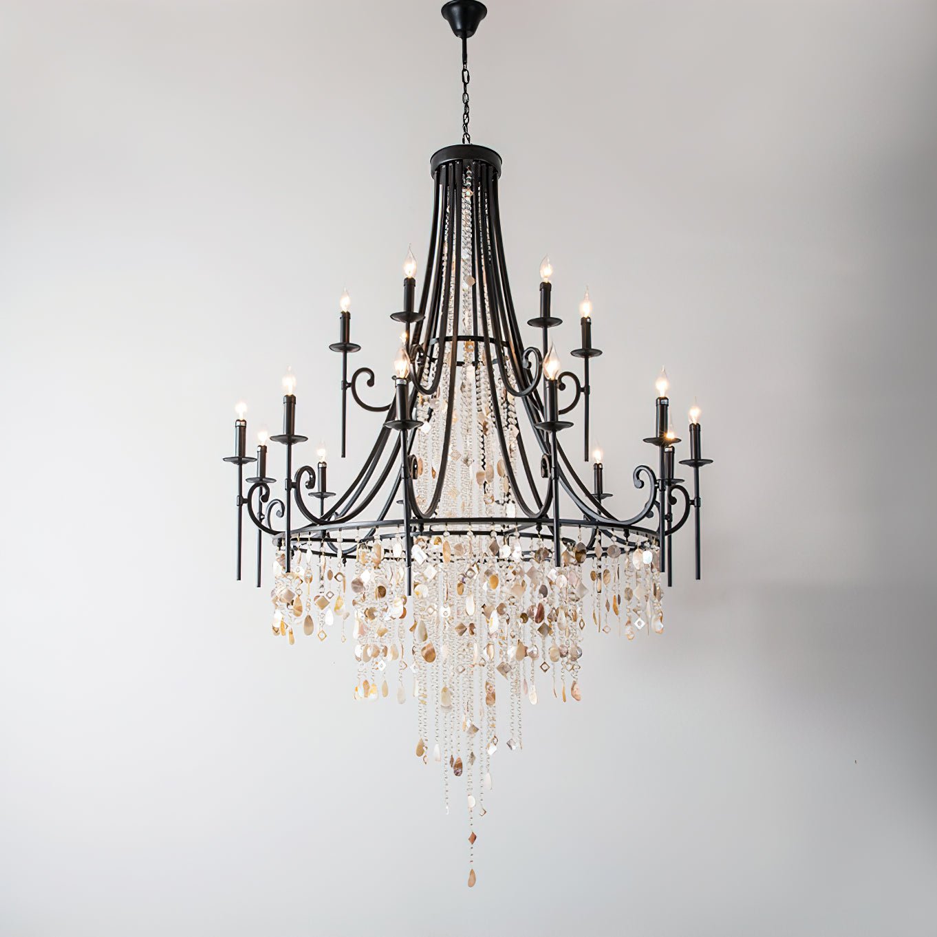 Sorvexa Chandelier Luxury Shell Crystal Retro-Neutral Decor