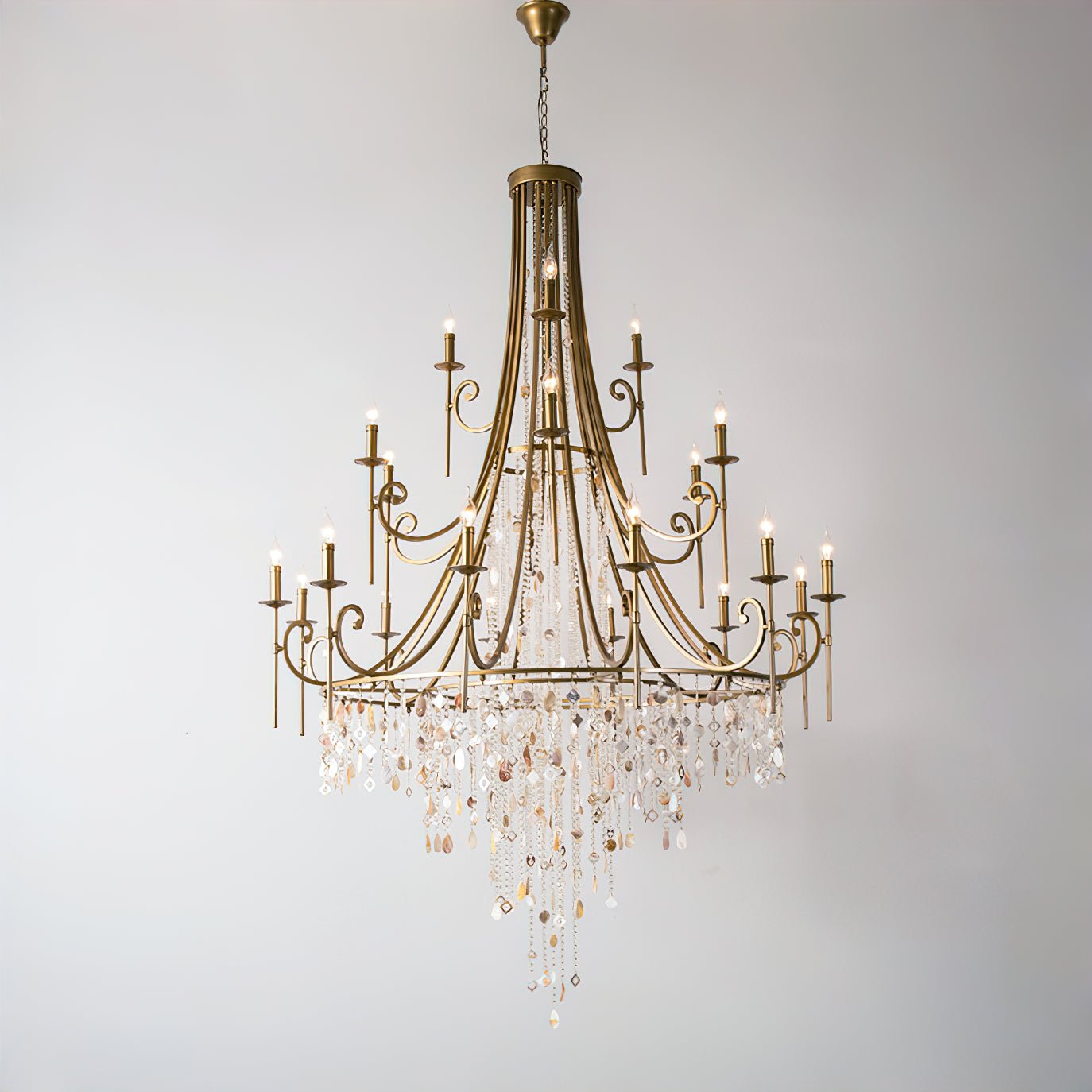 Sorvexa Chandelier Luxury Shell Crystal Retro-Neutral Decor
