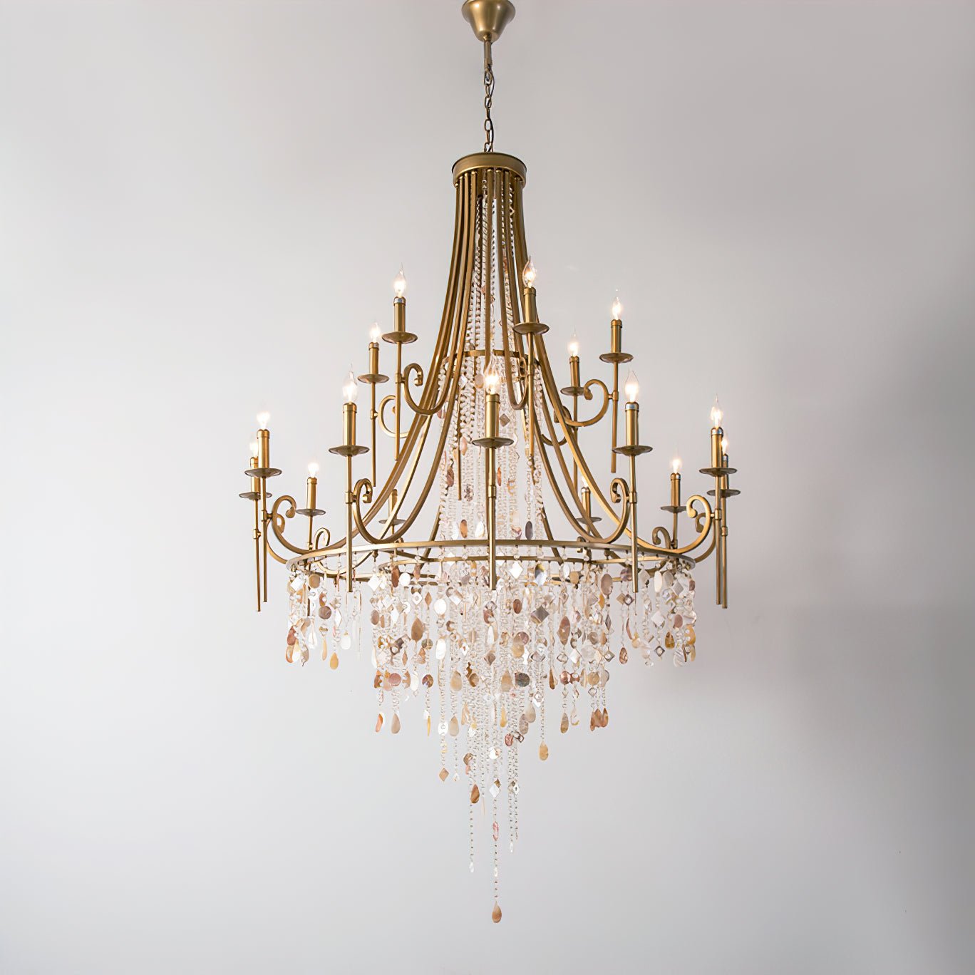 Sorvexa Chandelier Luxury Shell Crystal Retro-Neutral Decor