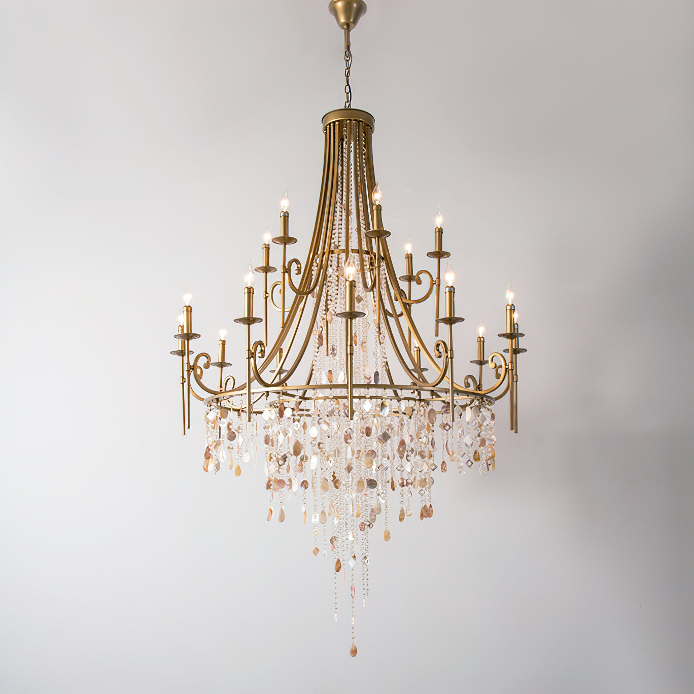 Sorvexa Chandelier Luxury Shell Crystal Retro-Neutral Decor