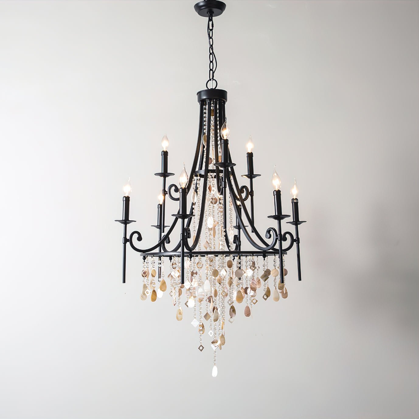 Sorvexa Chandelier Luxury Shell Crystal Retro-Neutral Decor