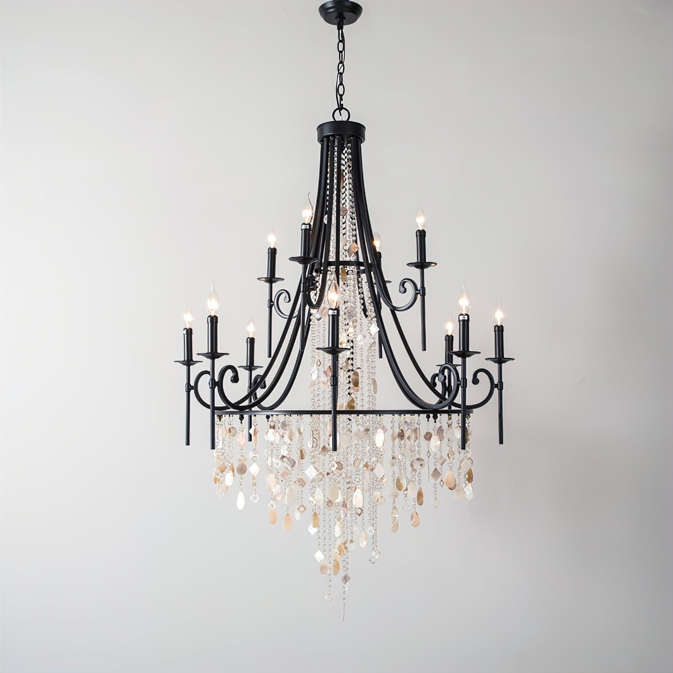 Sorvexa Chandelier Luxury Shell Crystal Retro-Neutral Decor