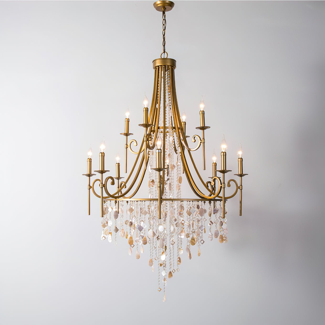 Sorvexa Chandelier Luxury Shell Crystal Retro-Neutral Decor
