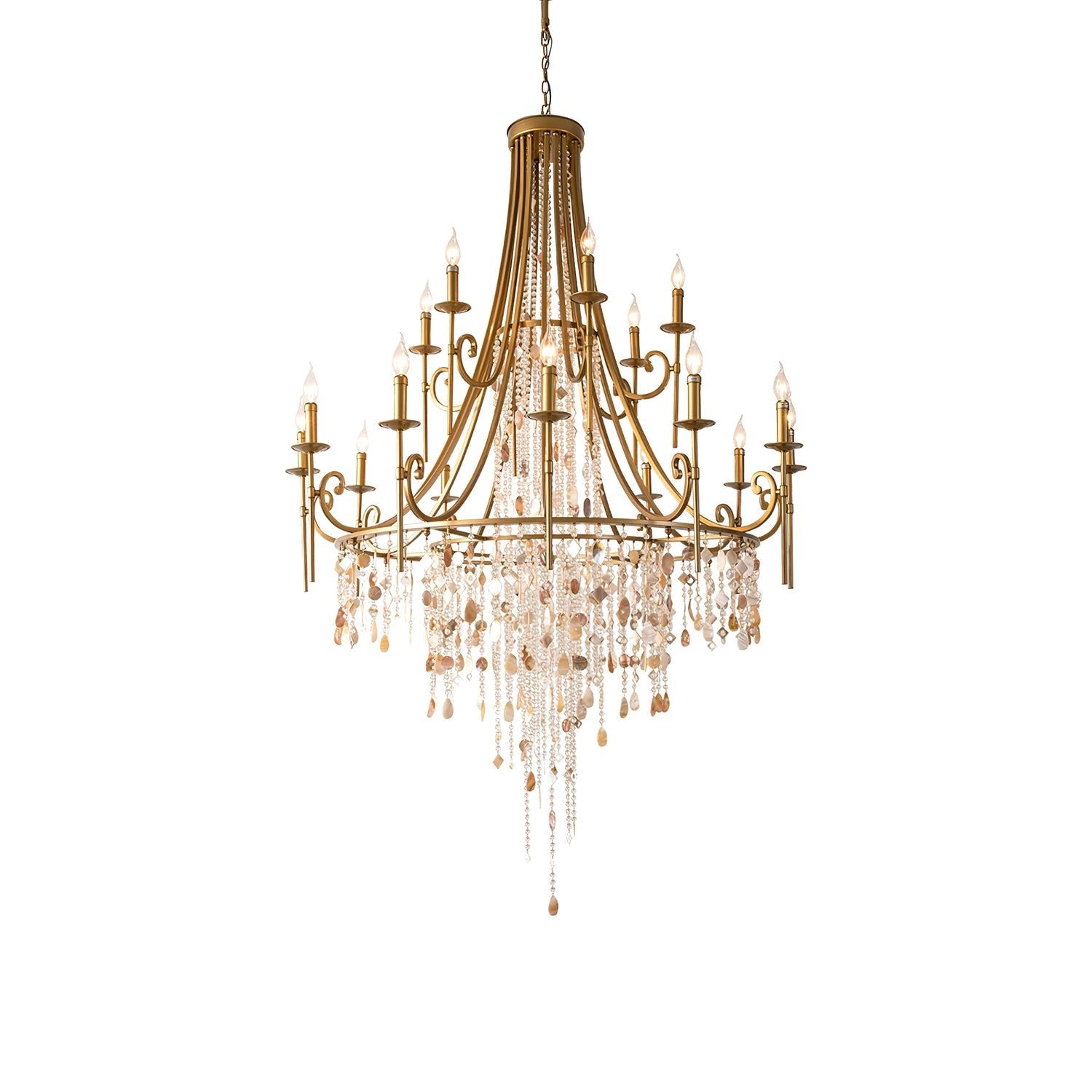 Sorvexa Chandelier Luxury Shell Crystal Retro-Neutral Decor