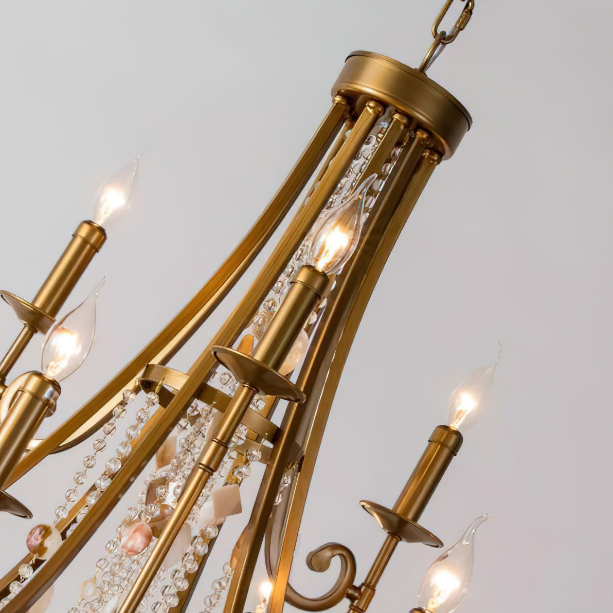 Sorvexa Chandelier Luxury Shell Crystal Retro-Neutral Decor