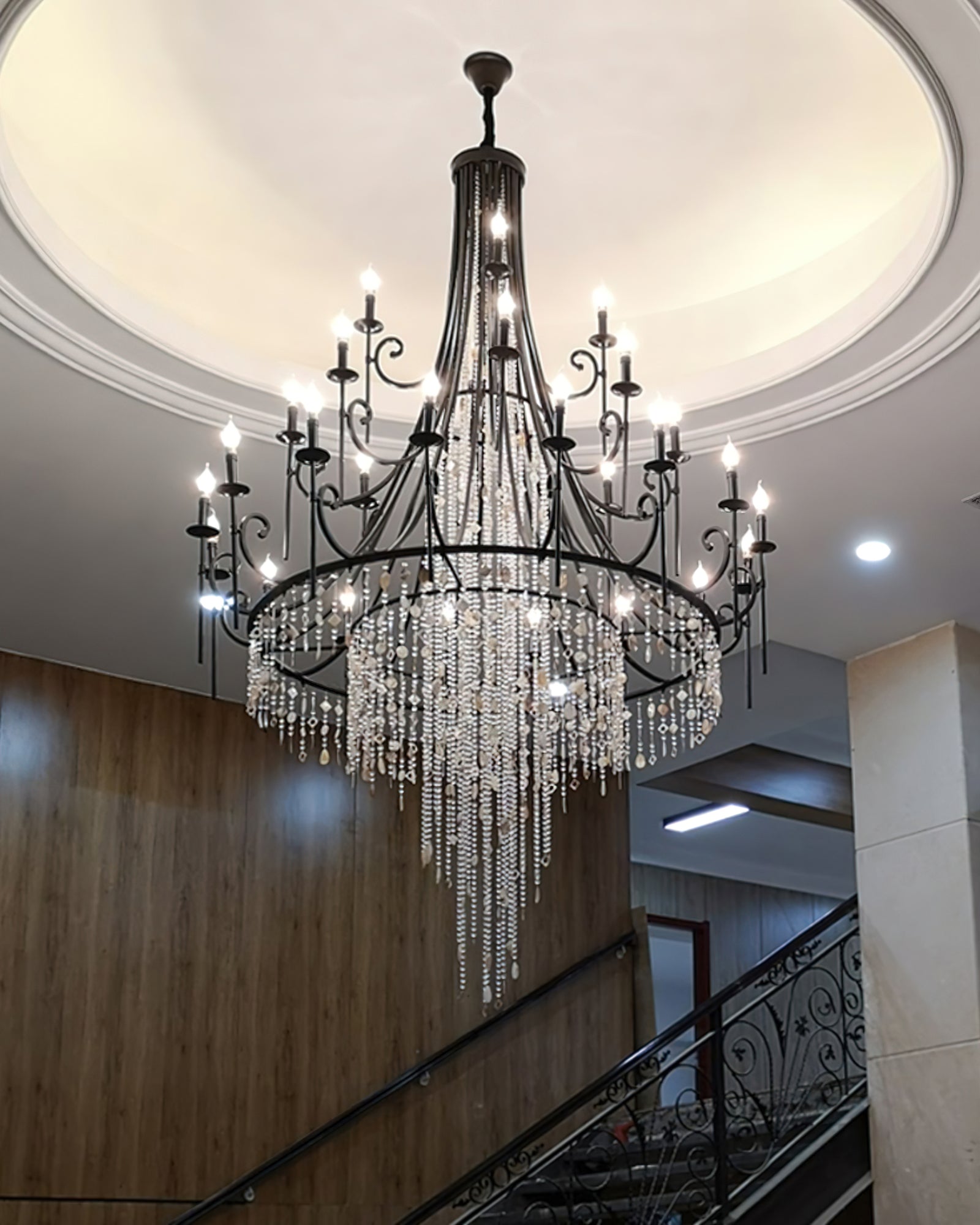 Sorvexa Chandelier Luxury Shell Crystal Retro-Neutral Decor
