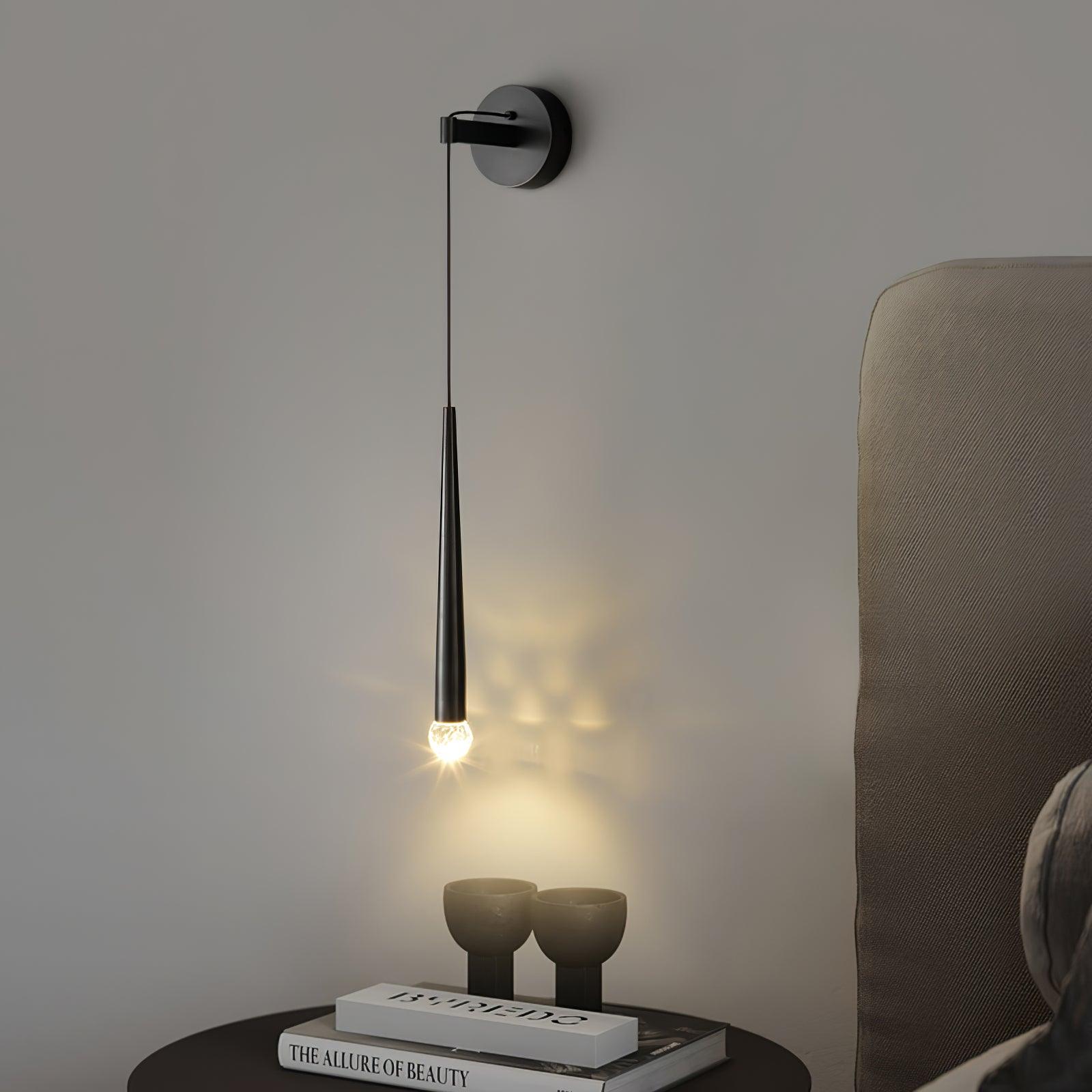 Dava Modern Minimalist Conical Crystal Wall Lamp-Neutral Decor