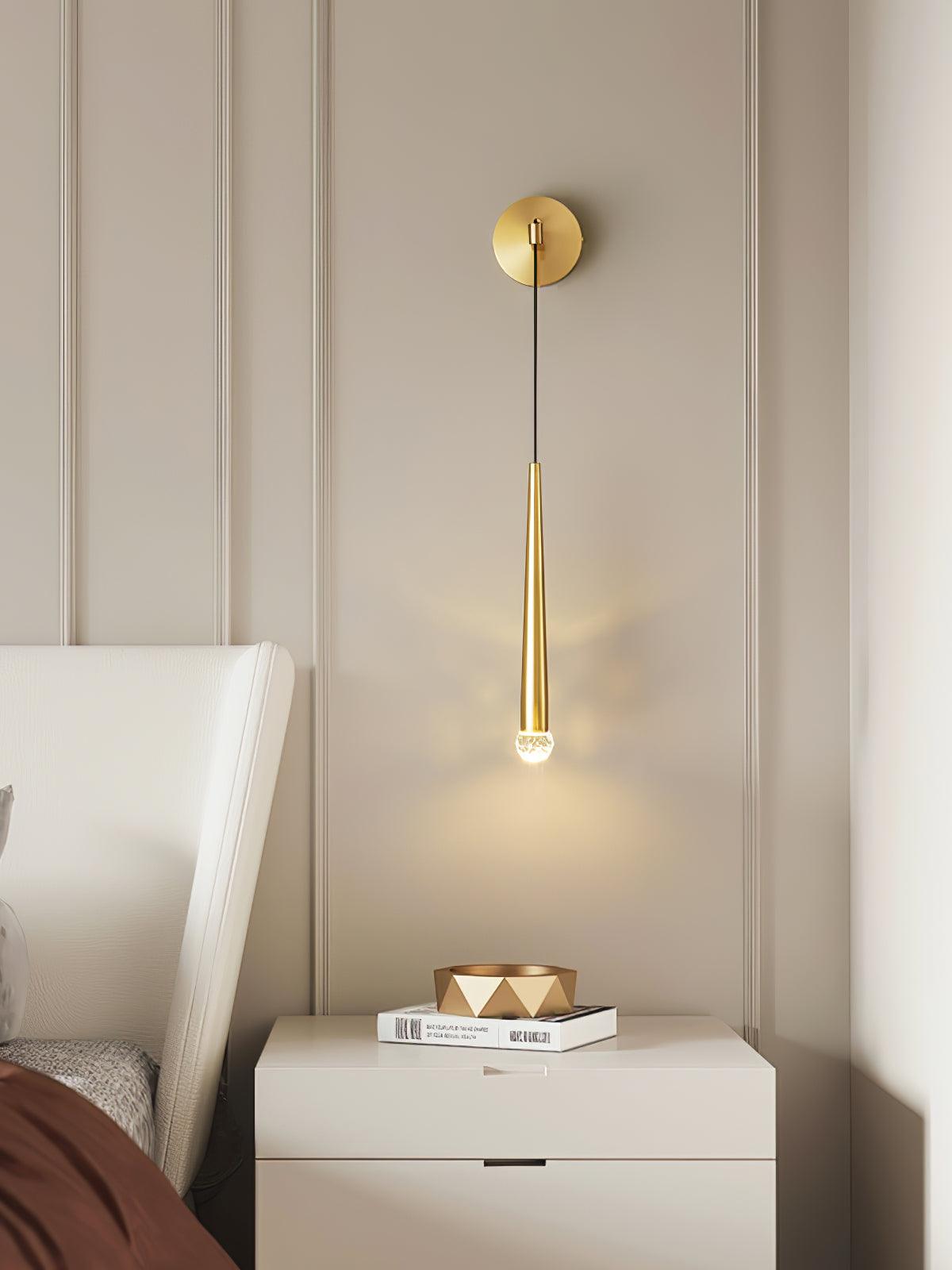 Dava Modern Minimalist Conical Crystal Wall Lamp-Neutral Decor