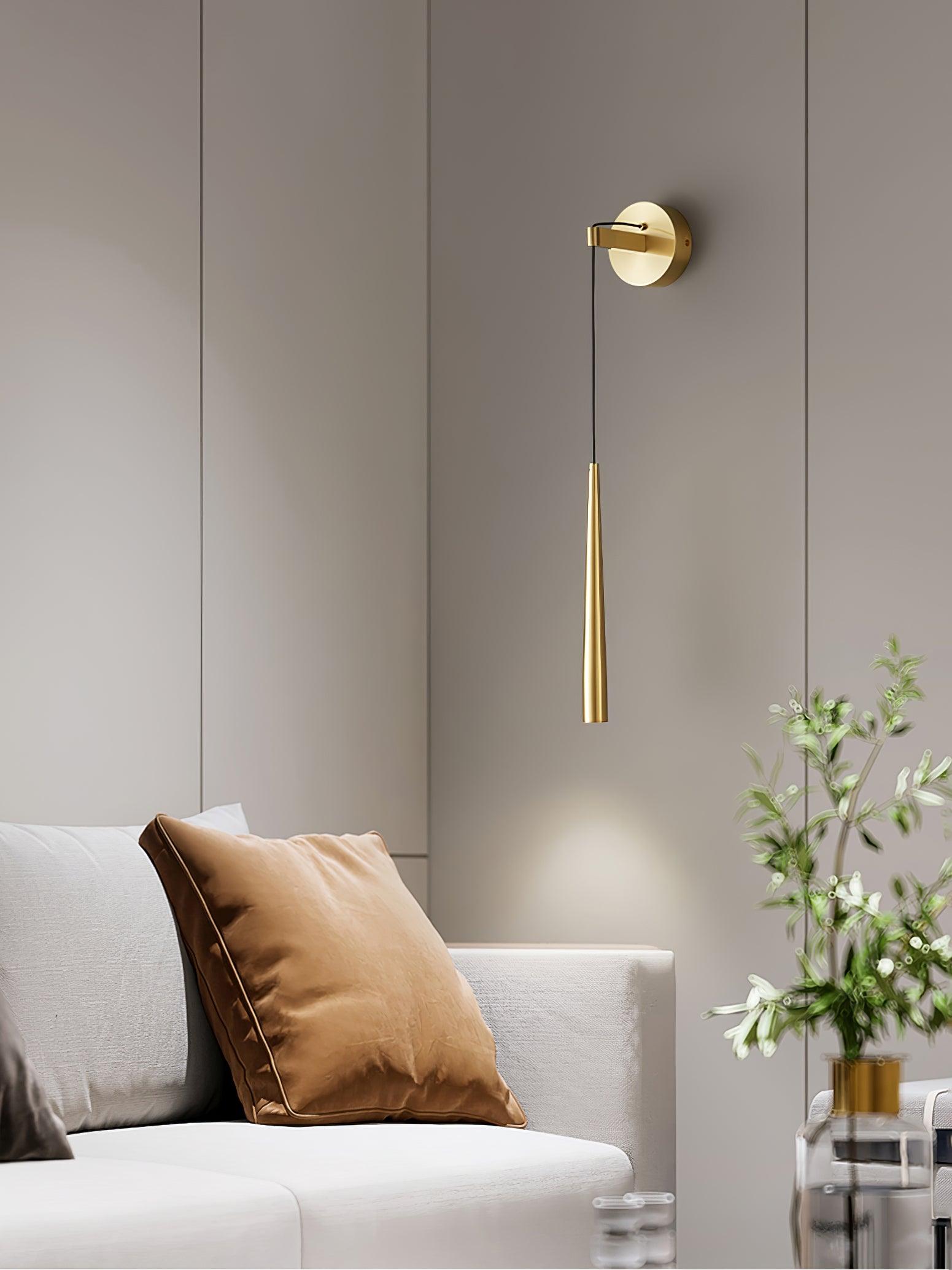 Dava Modern Minimalist Conical Crystal Wall Lamp-Neutral Decor