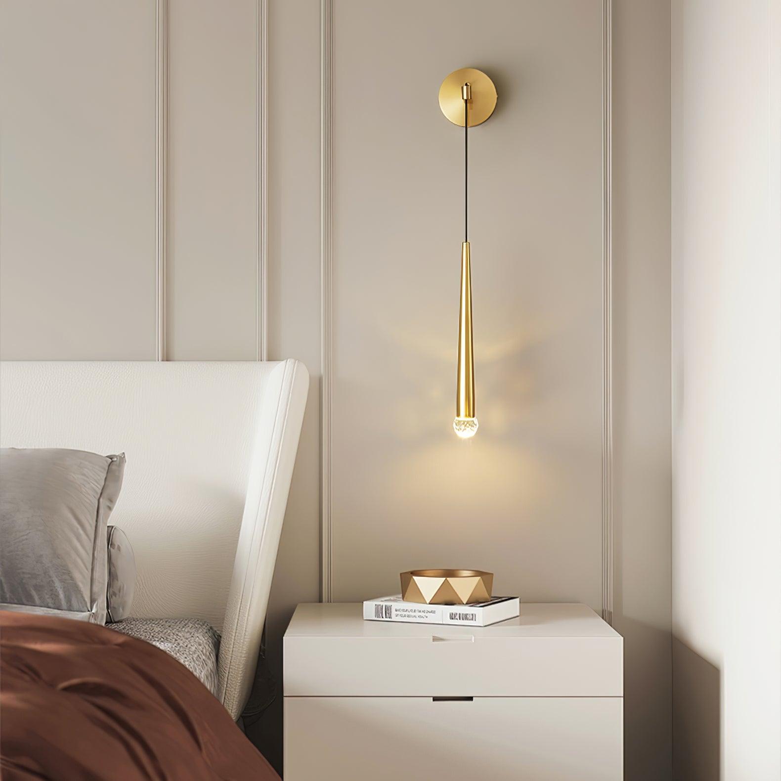 Dava Modern Minimalist Conical Crystal Wall Lamp-Neutral Decor