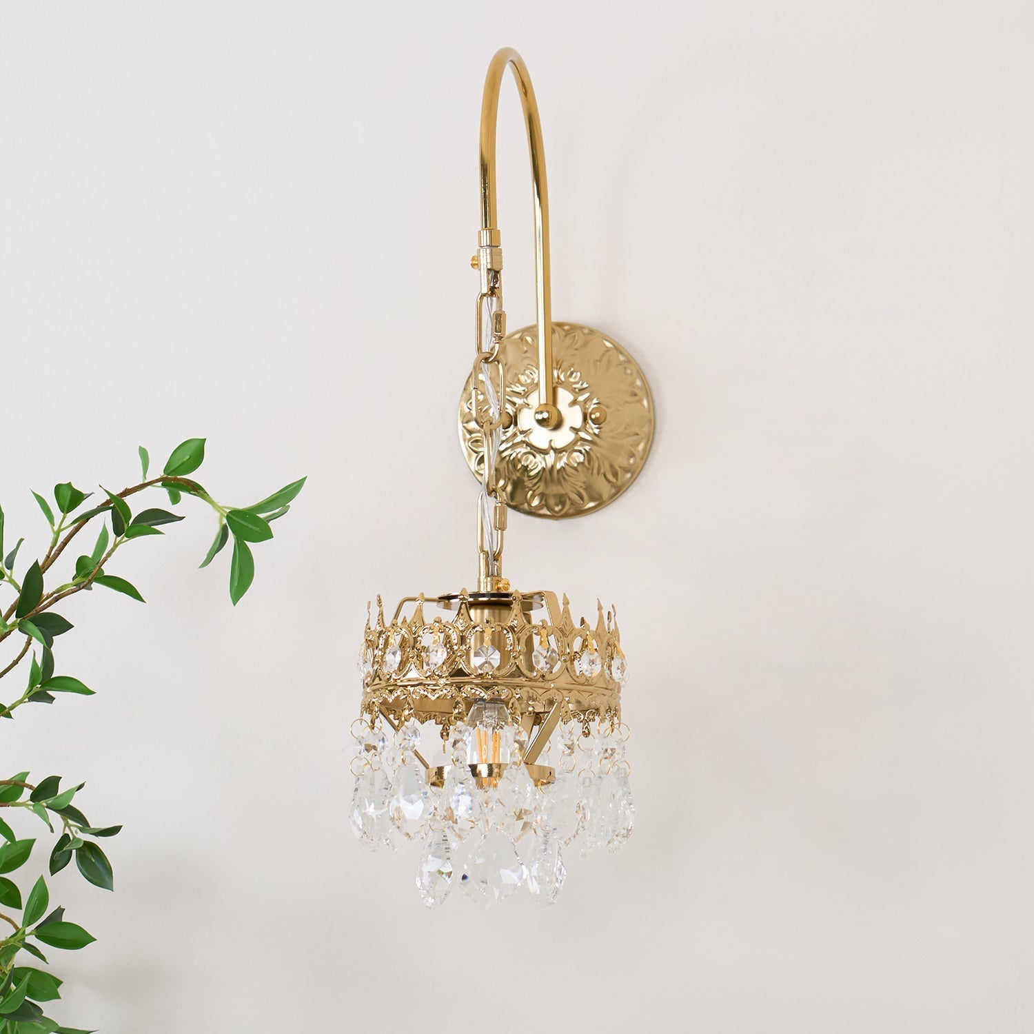 Ivmarila Nordic Art Crown Crystal Sconce Wall lamp-Neutral Decor