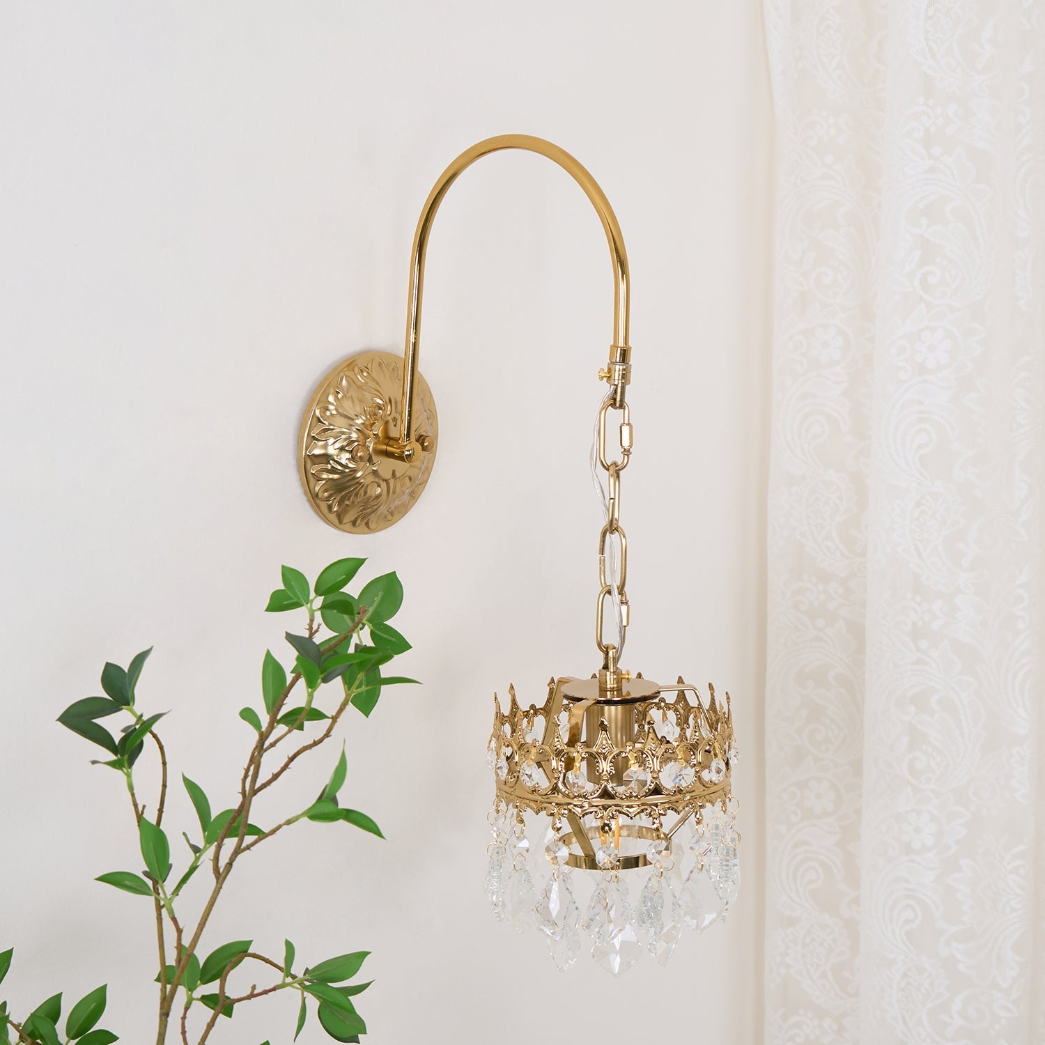 Ivmarila Nordic Art Crown Crystal Sconce Wall lamp-Neutral Decor