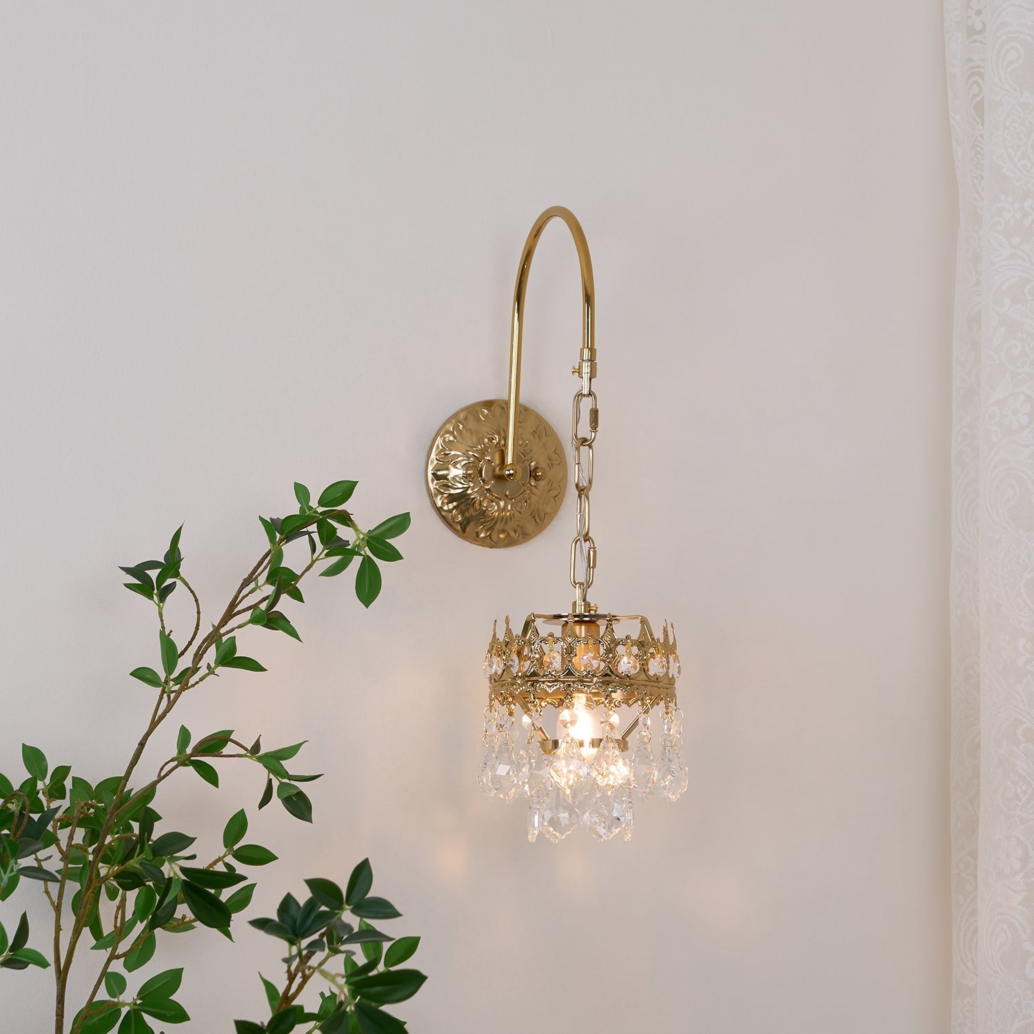 Ivmarila Nordic Art Crown Crystal Sconce Wall lamp-Neutral Decor