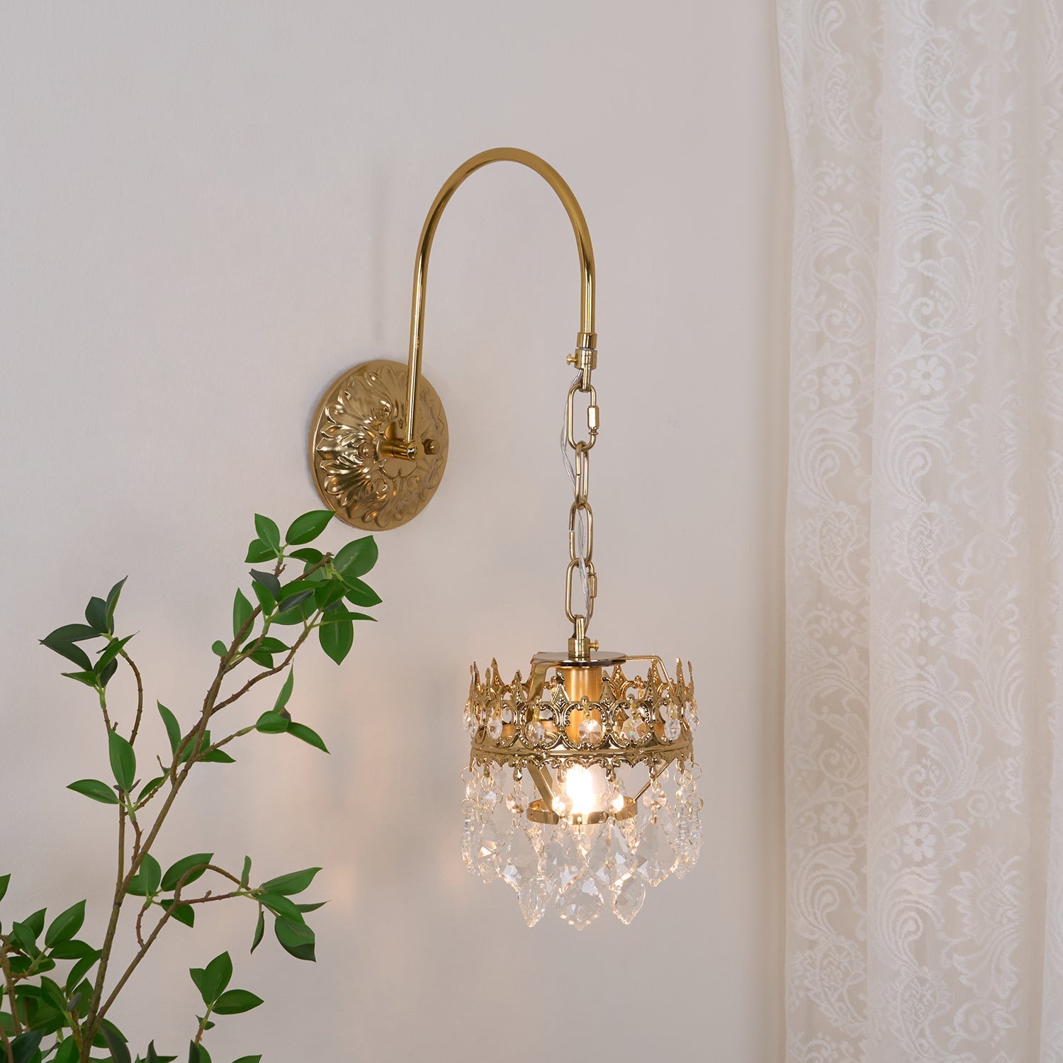 Ivmarila Nordic Art Crown Crystal Sconce Wall lamp-Neutral Decor