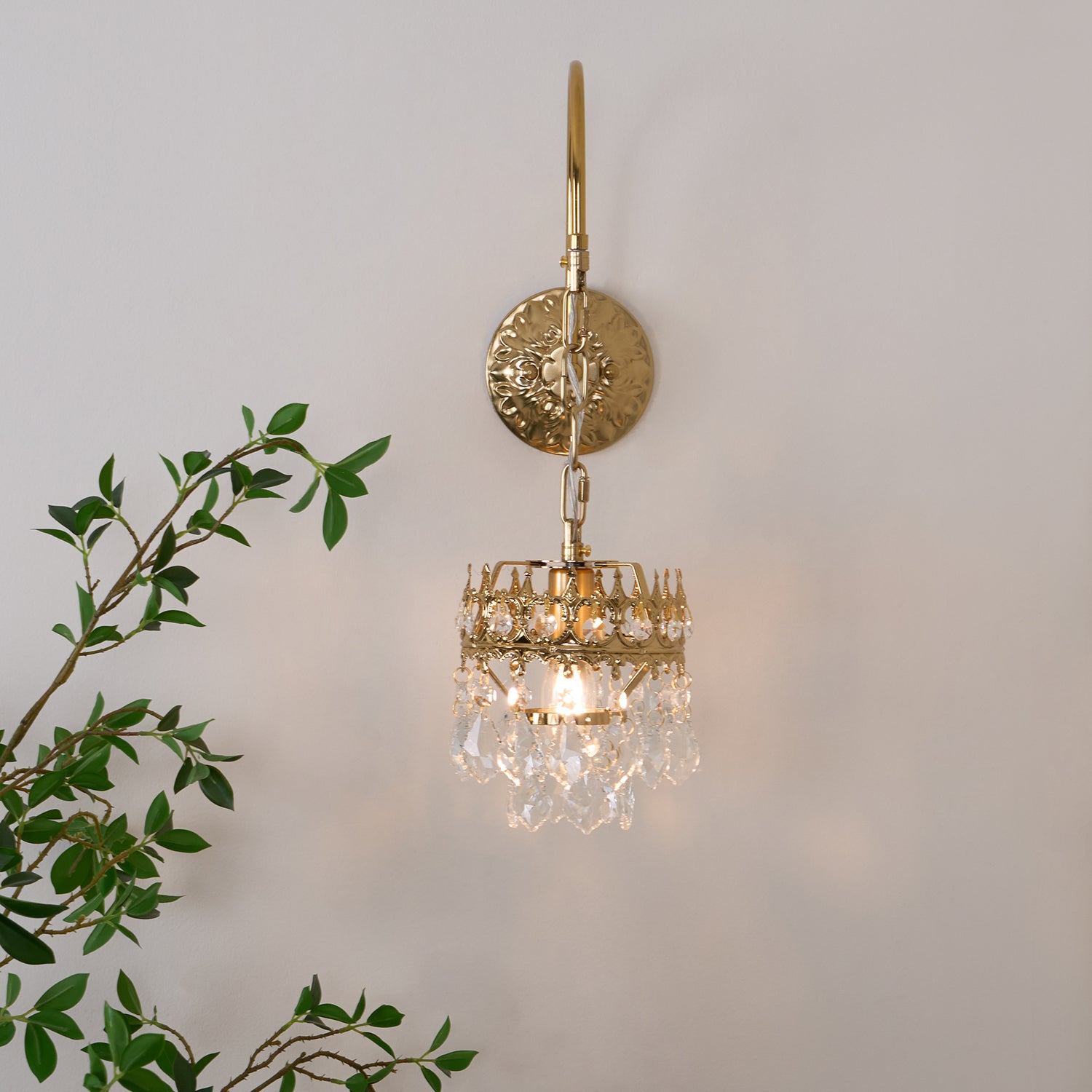 Ivmarila Nordic Art Crown Crystal Sconce Wall lamp-Neutral Decor