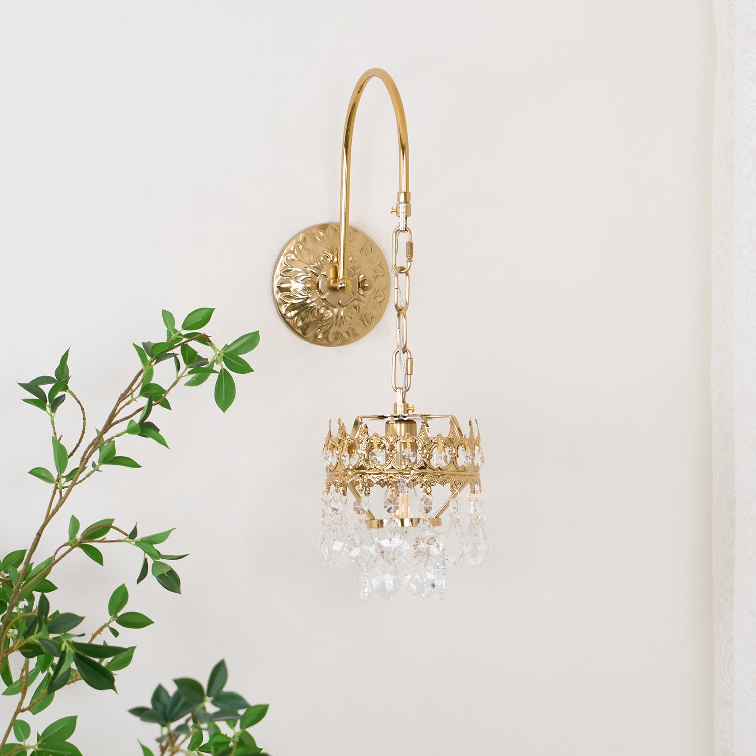 Ivmarila Nordic Art Crown Crystal Sconce Wall lamp-Neutral Decor