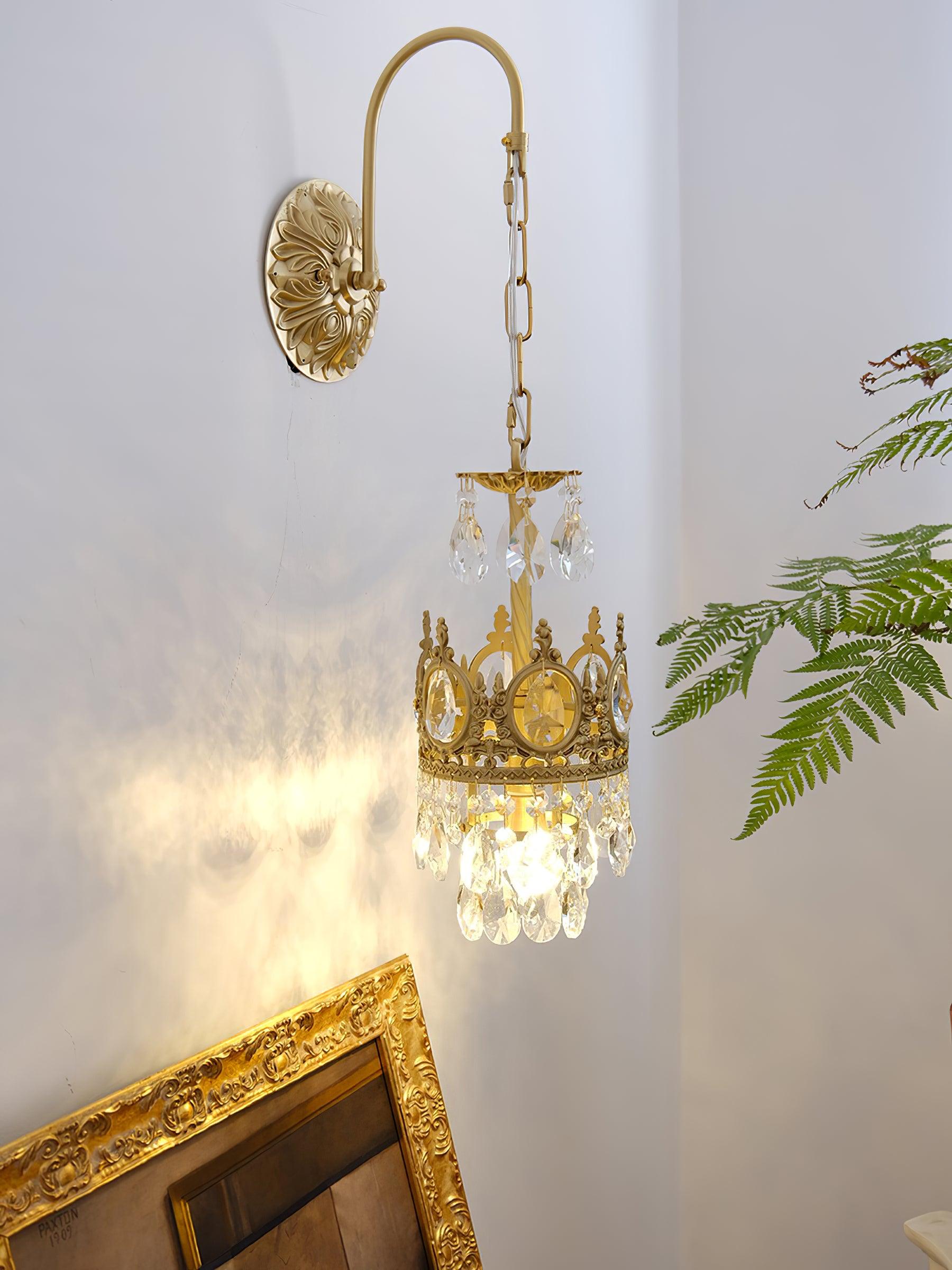 Crystal Crown Wall Light-Neutral Decor