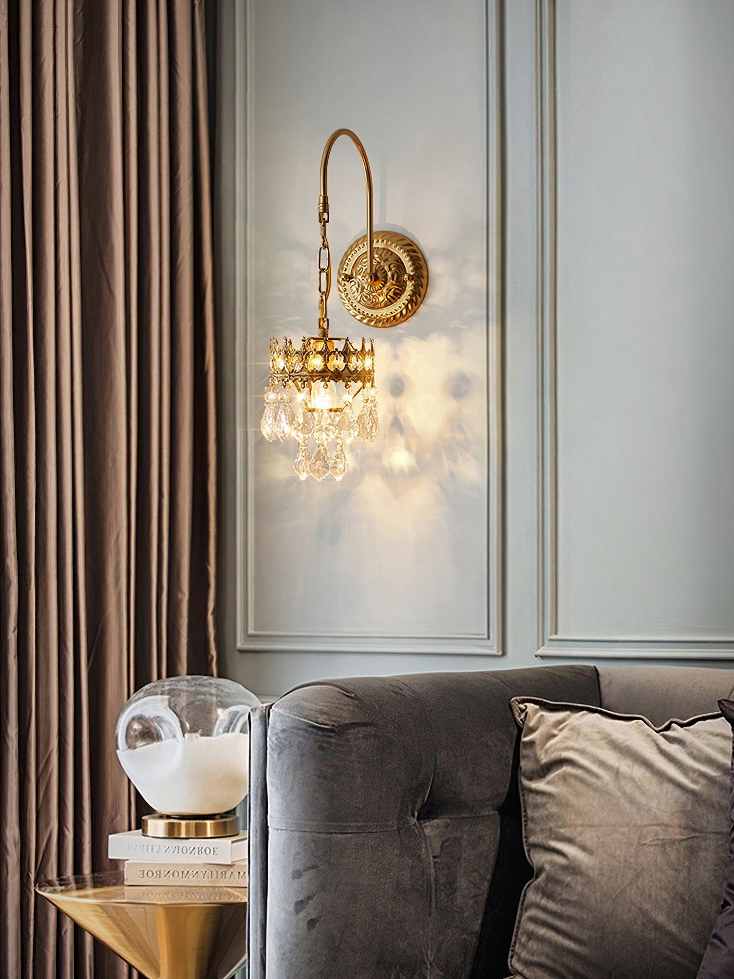 Ivmarila Nordic Art Crown Crystal Sconce Wall lamp-Neutral Decor