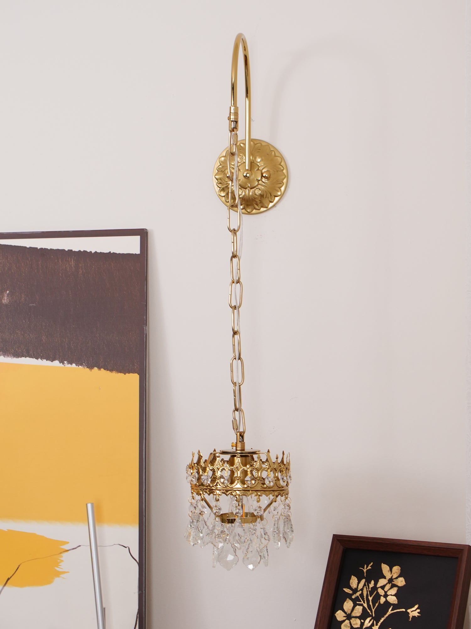 Ivmarila Nordic Art Crown Crystal Sconce Wall lamp-Neutral Decor