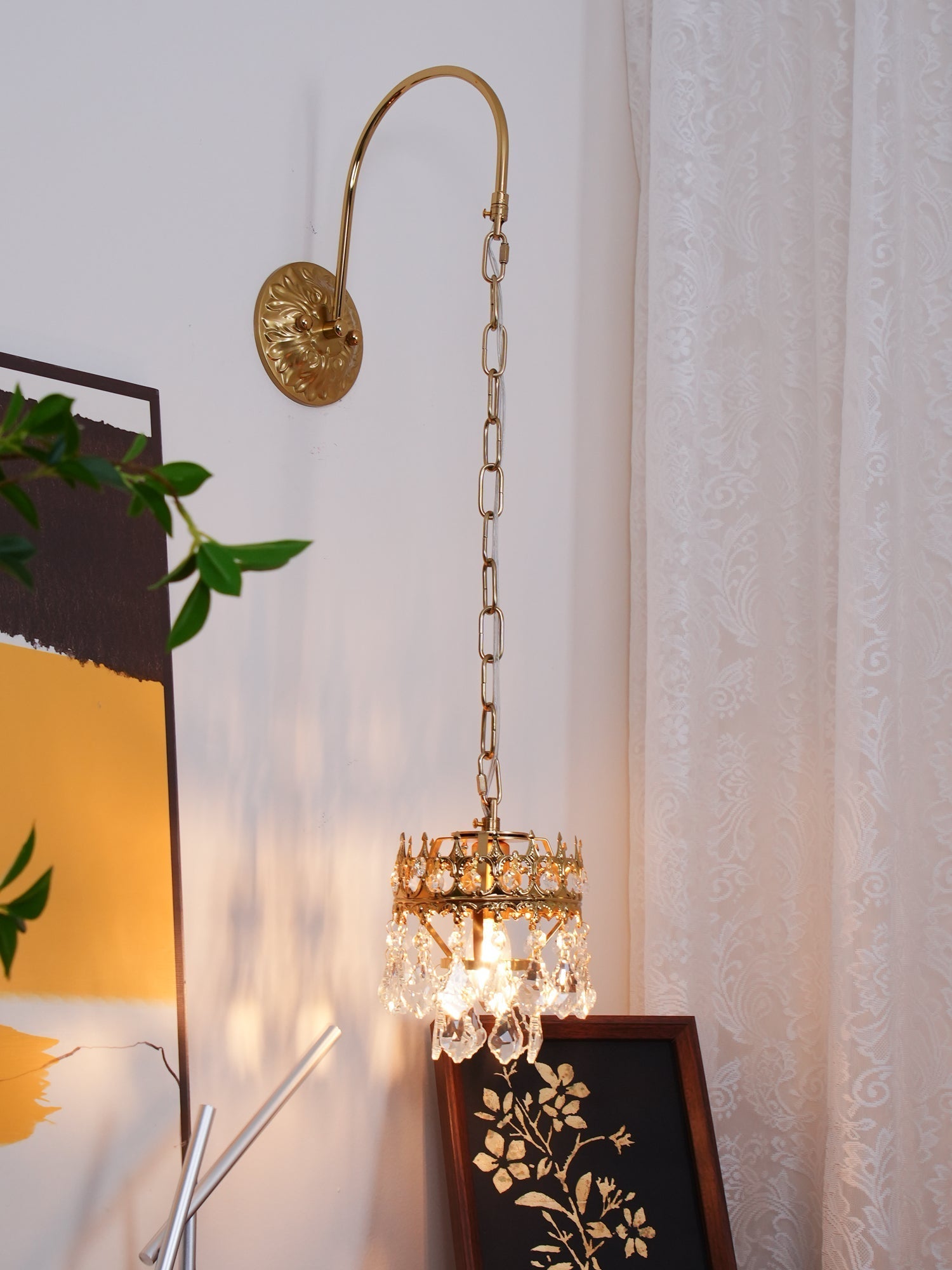 Ivmarila Nordic Art Crown Crystal Sconce Wall lamp-Neutral Decor