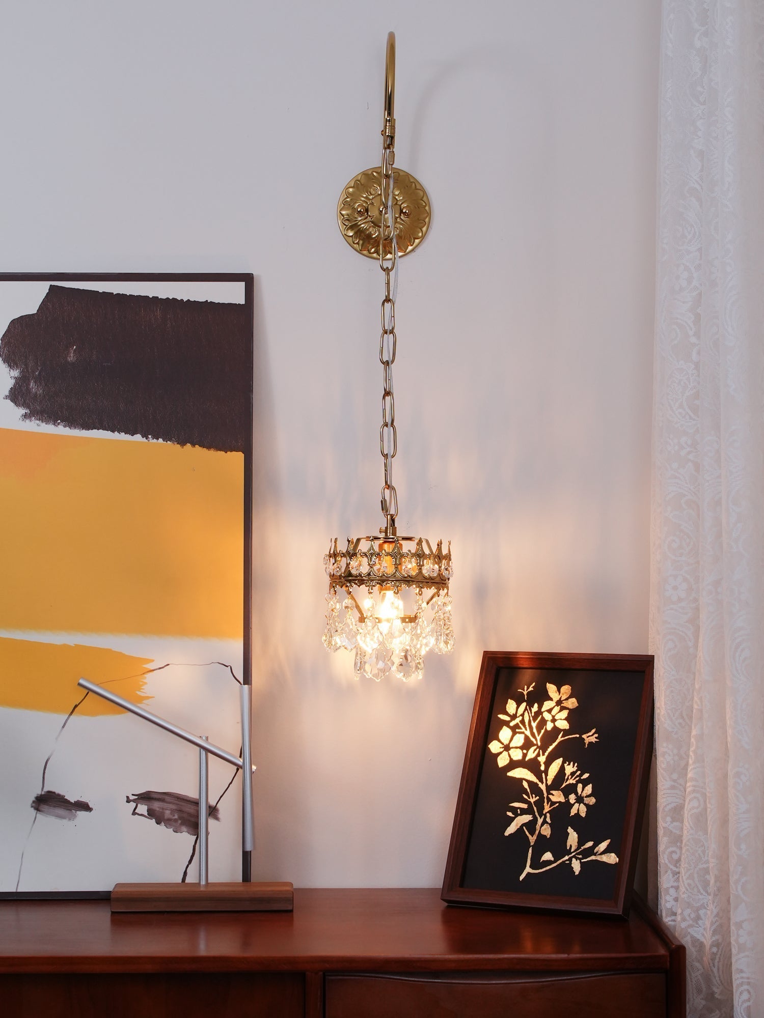 Ivmarila Nordic Art Crown Crystal Sconce Wall lamp-Neutral Decor