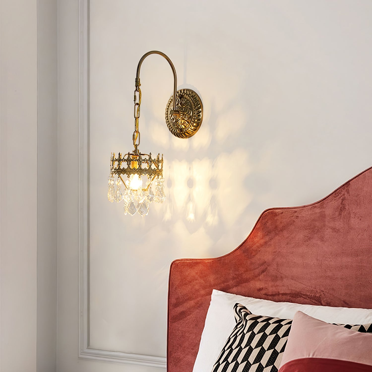 Ivmarila Nordic Art Crown Crystal Sconce Wall lamp-Neutral Decor