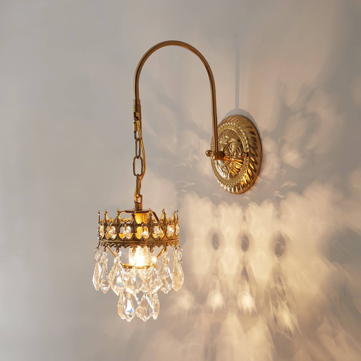 Ivmarila Nordic Art Crown Crystal Sconce Wall lamp-Neutral Decor